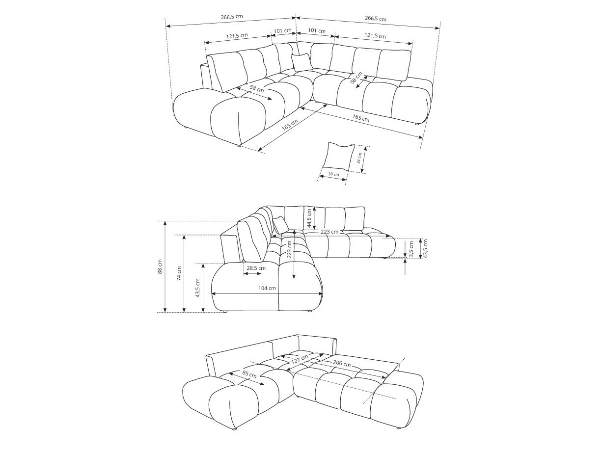 Corner sofa Kingston 197 (Flow 09)