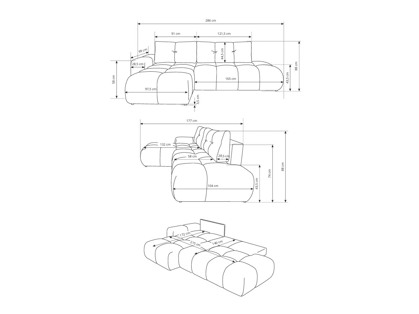Γωνιακός Καναπές Kingston 156 (Flow 22)