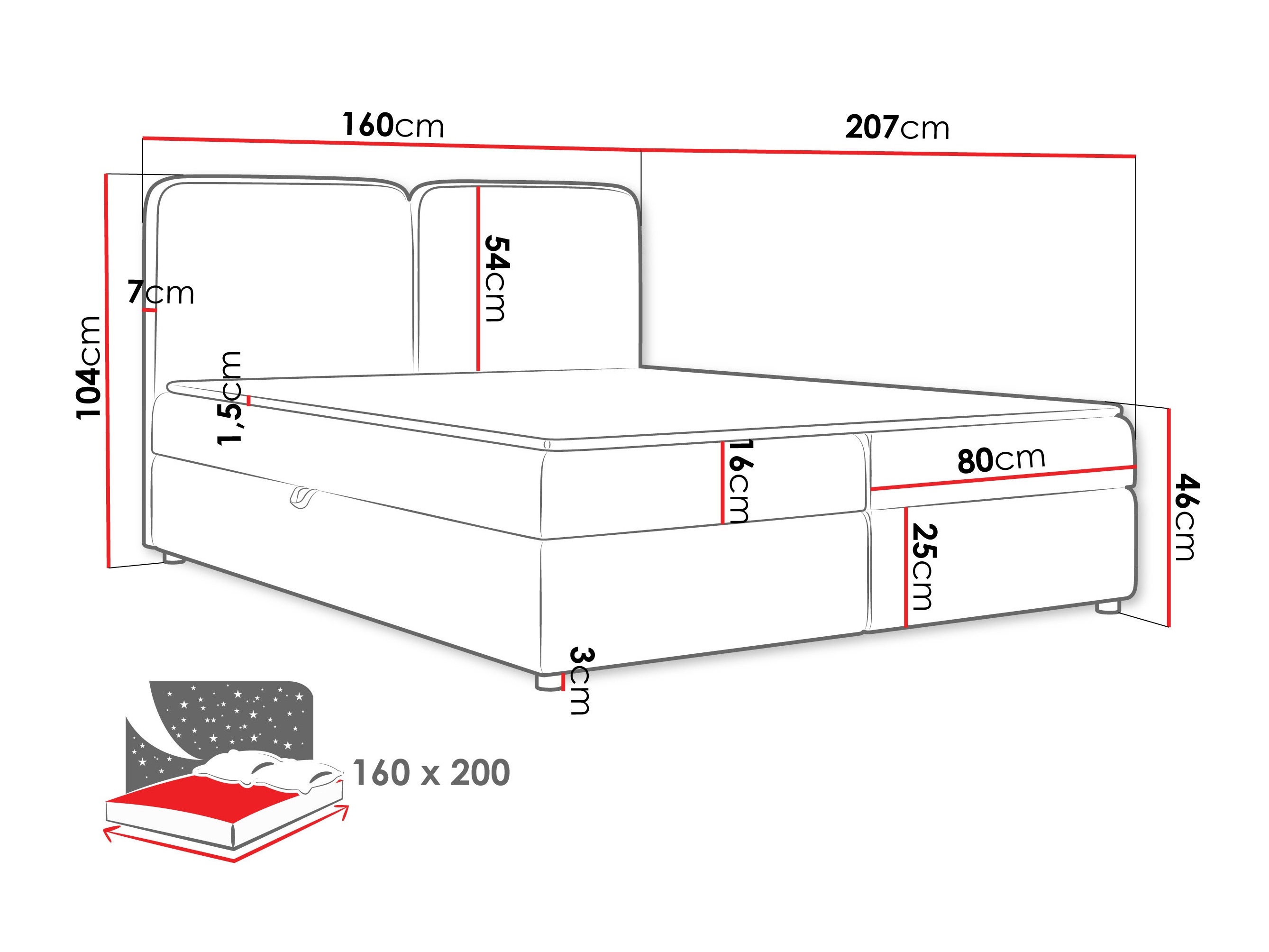 Continental bed Stonecrest 109 (Taro 33)