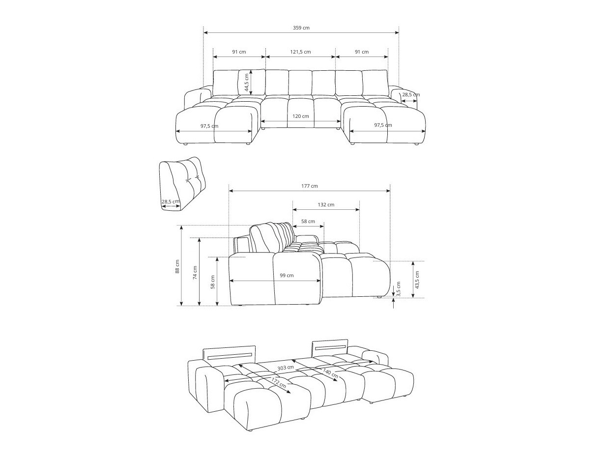 Corner sofa Kingston 198 (Curio 11)
