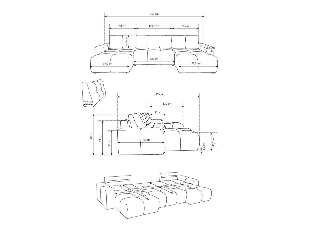 Corner sofa Kingston 198 (Curio 80)