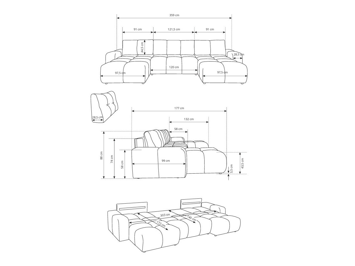 Corner sofa Kingston 198 (Curio 83)