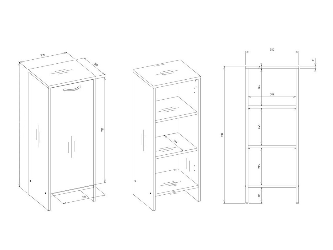 Όρθιο ντουλάπι μπάνιου Servou 100