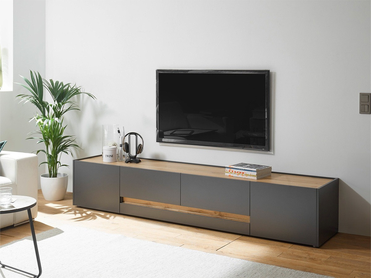 TV stand Elbsori 116 (Anthracite + Wotan Oak)