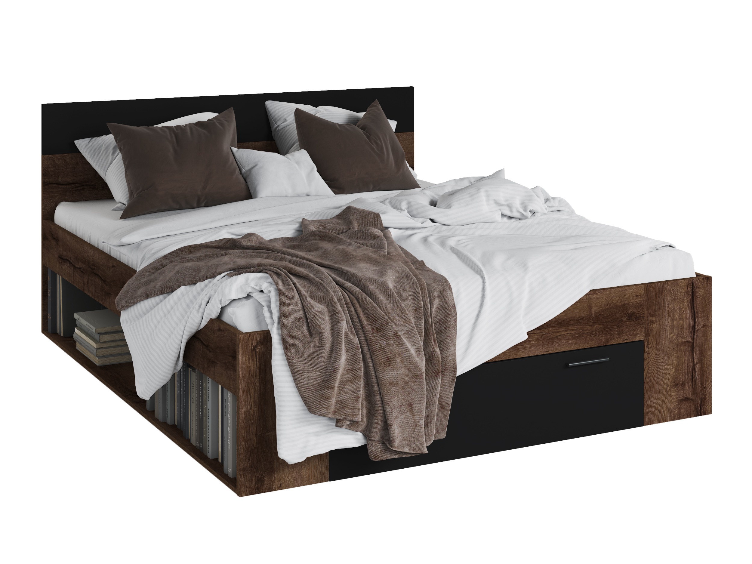 Bed Melvele 108 (Monastery oak + Black)