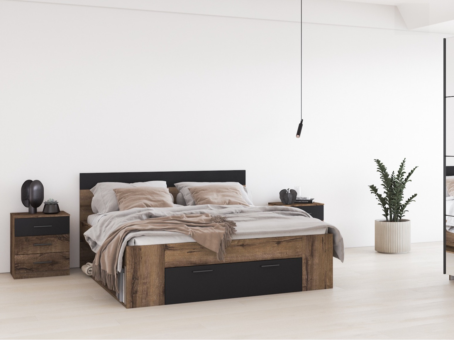 Bed Melvele 108 (Monastery oak + Black)