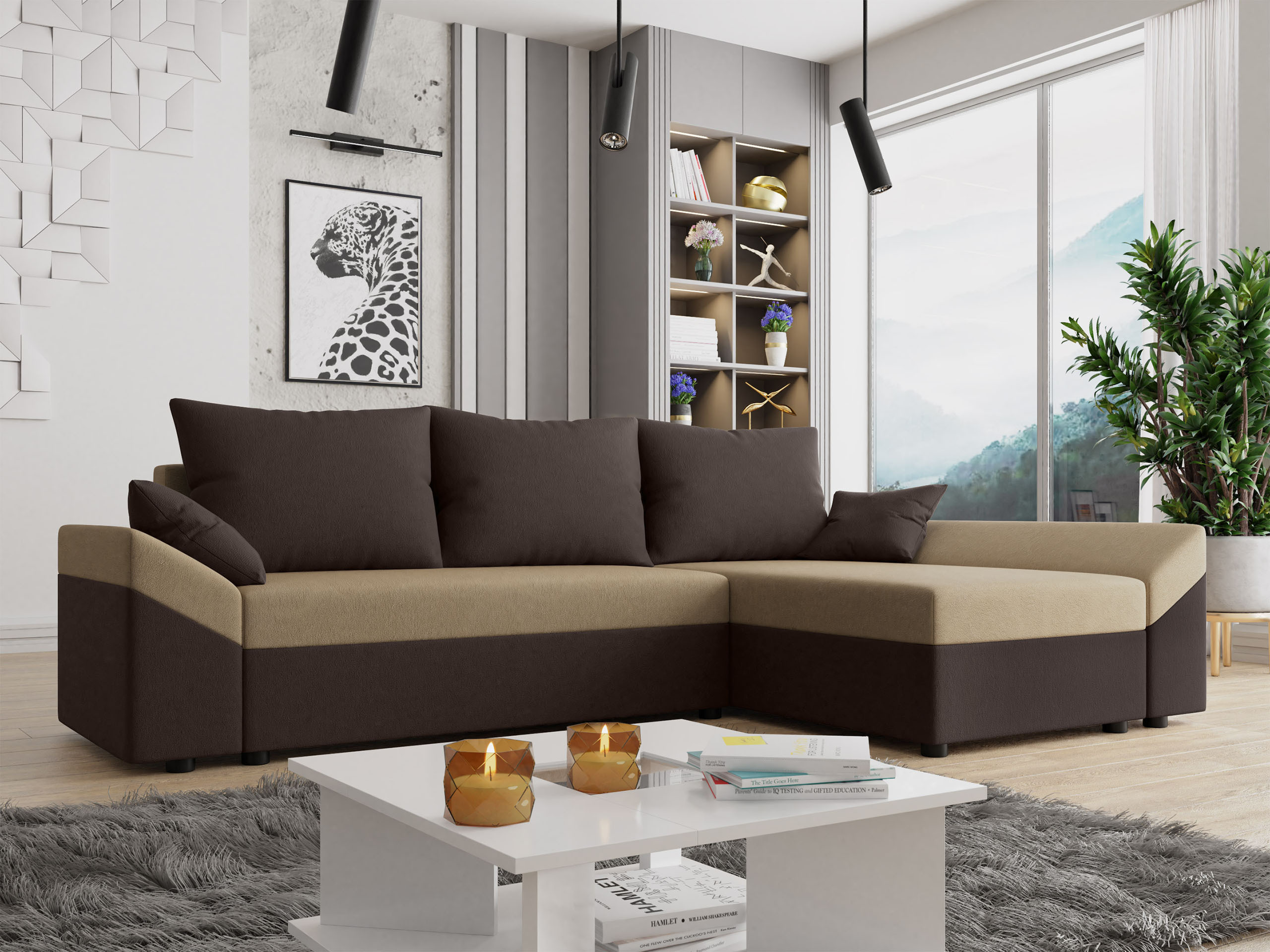 Corner sofa Memphis 104 (Alova 68 + Alova 07)