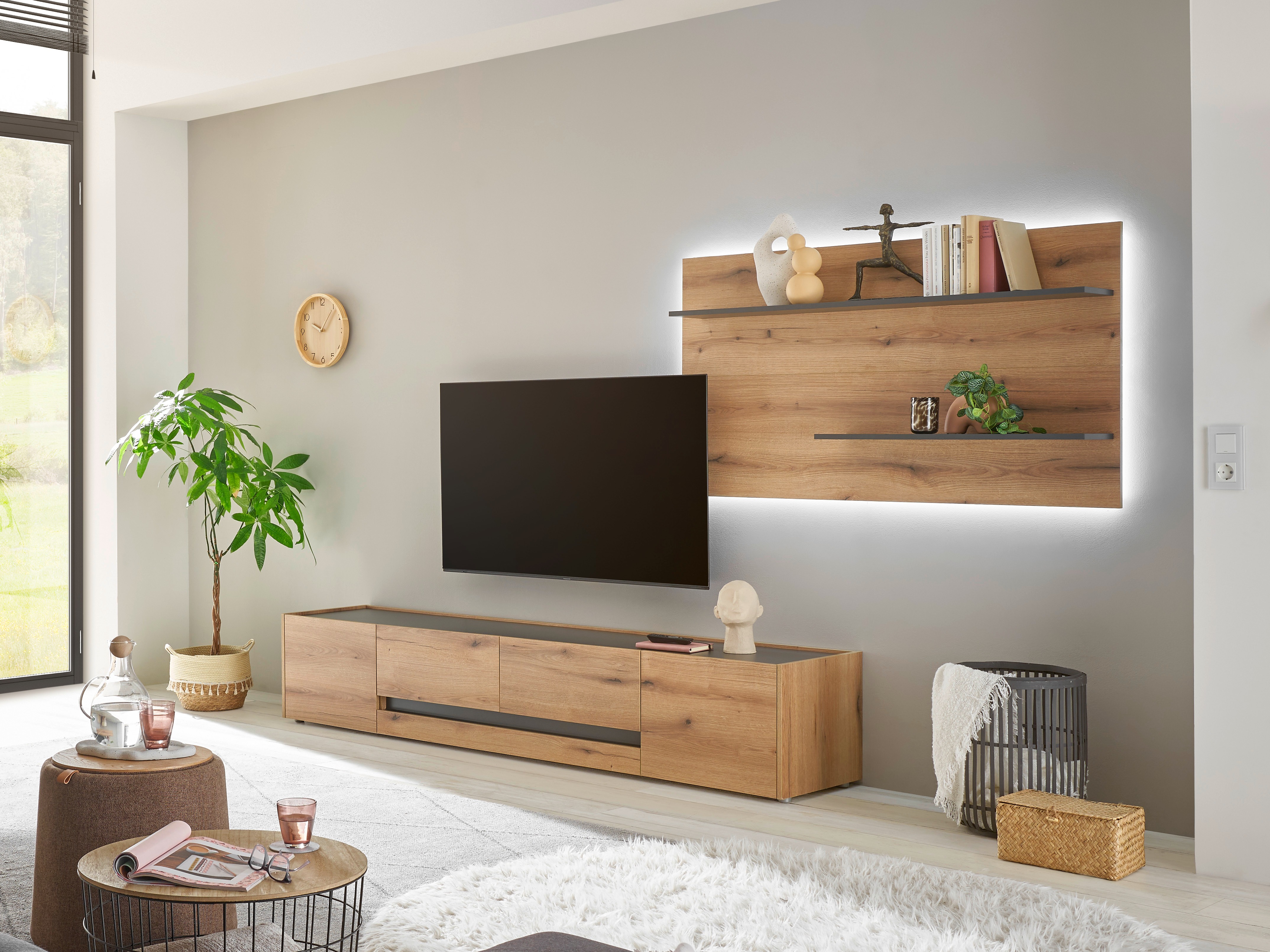 Living room set Elbsori 124 (Oak + Anthracite)