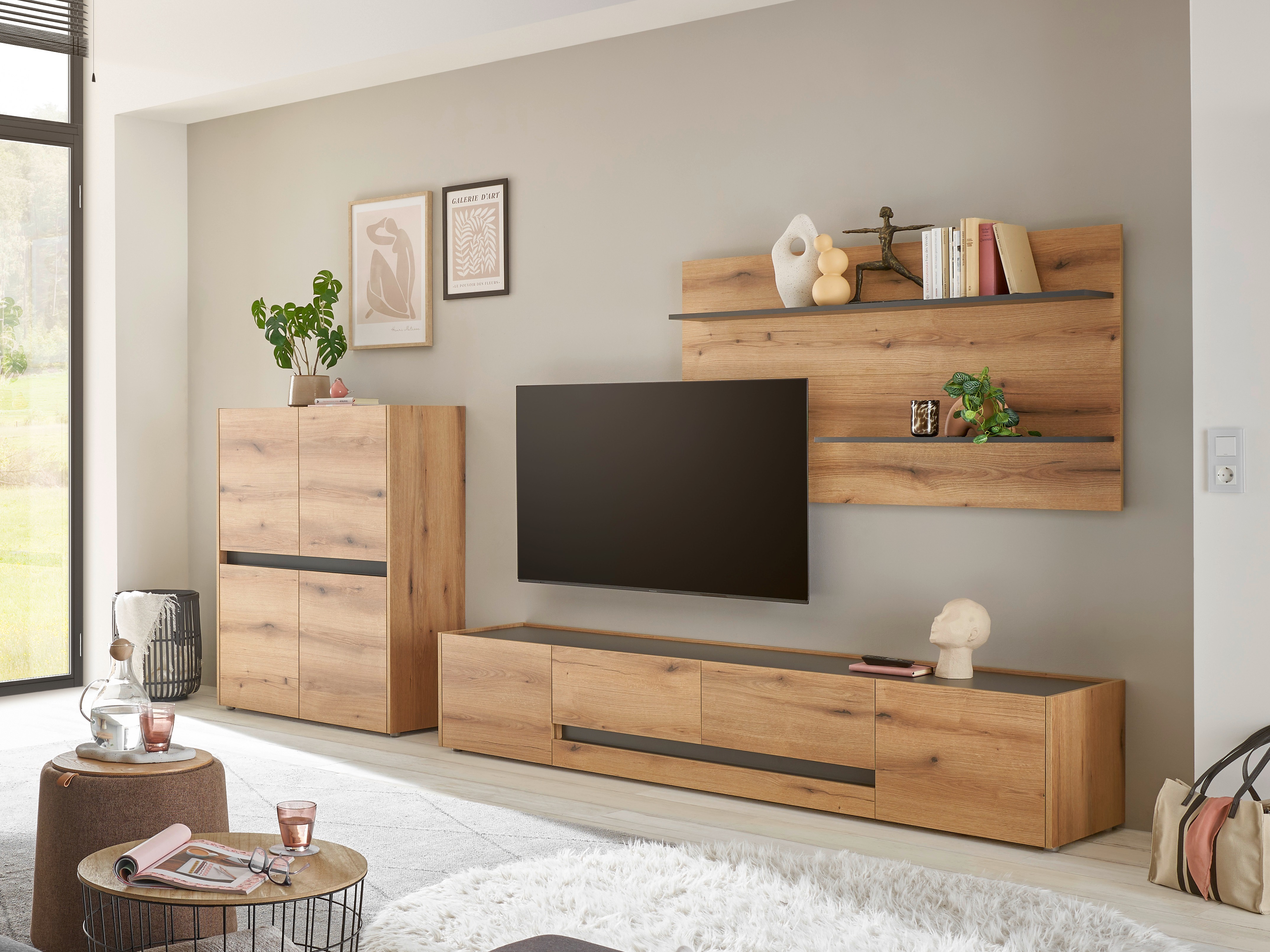 Living room set Elbsori 127 (Oak + Anthracite)