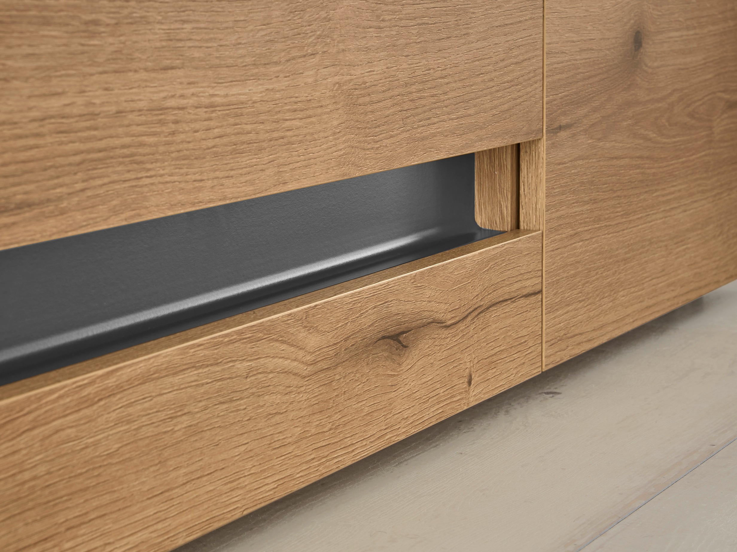 Σετ επίπλων σαλονιού Elbsori 131 (Δρυς + Ανθρακί)