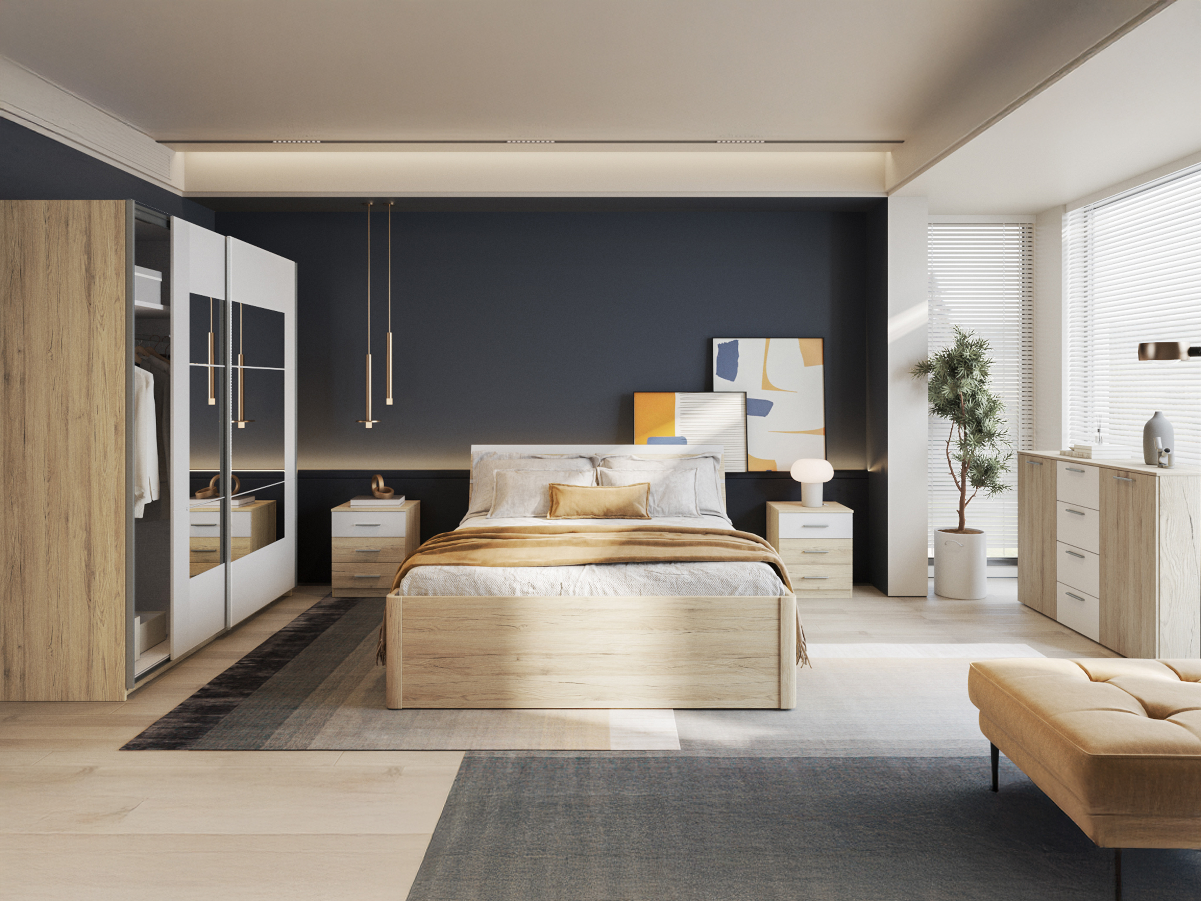 Συρταριέρα Melvele 101 (San remo δρυς + Άσπρο)