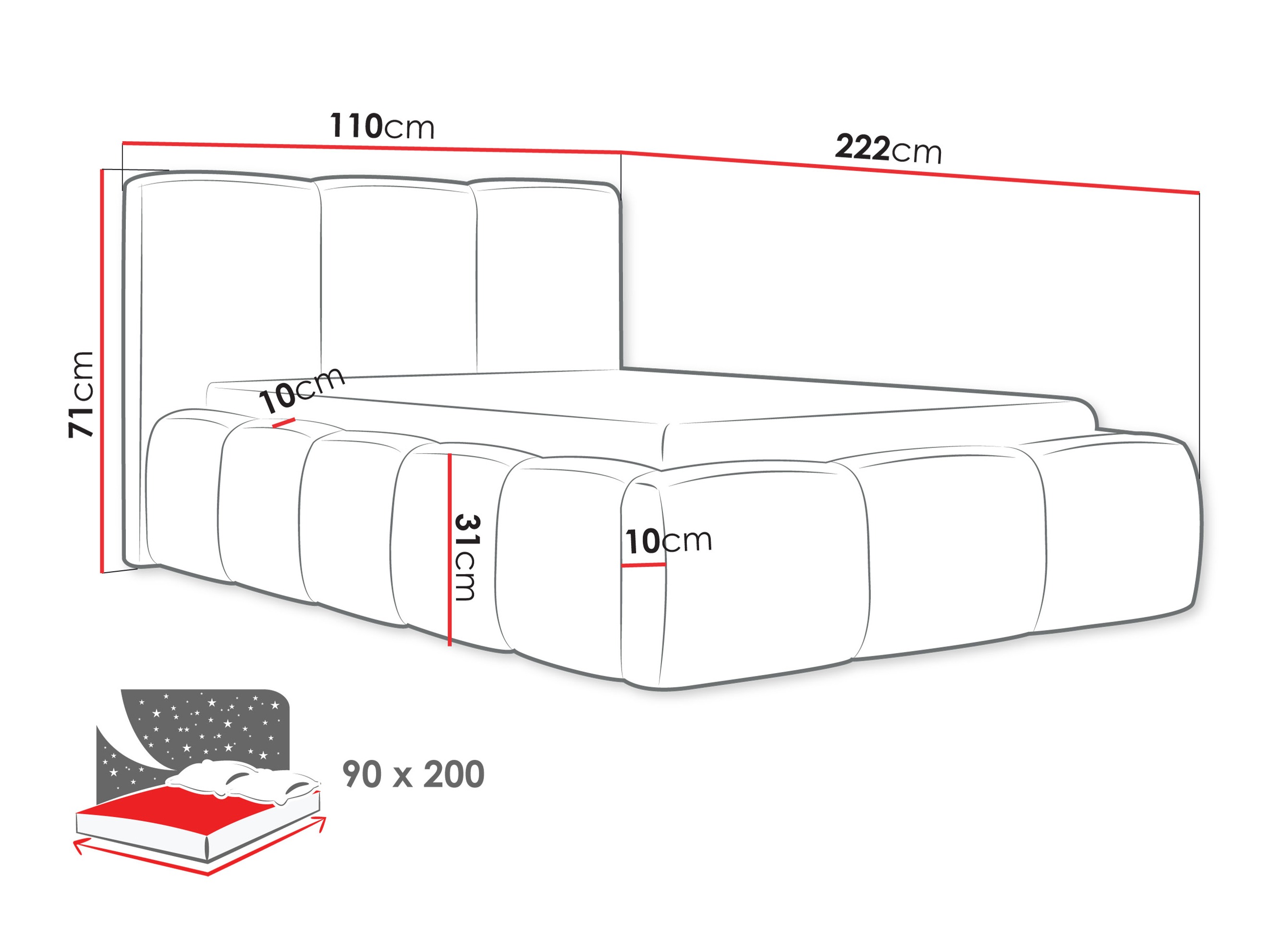 Κρεβάτι TrendyNest Vulpora II (Abriamo 04)