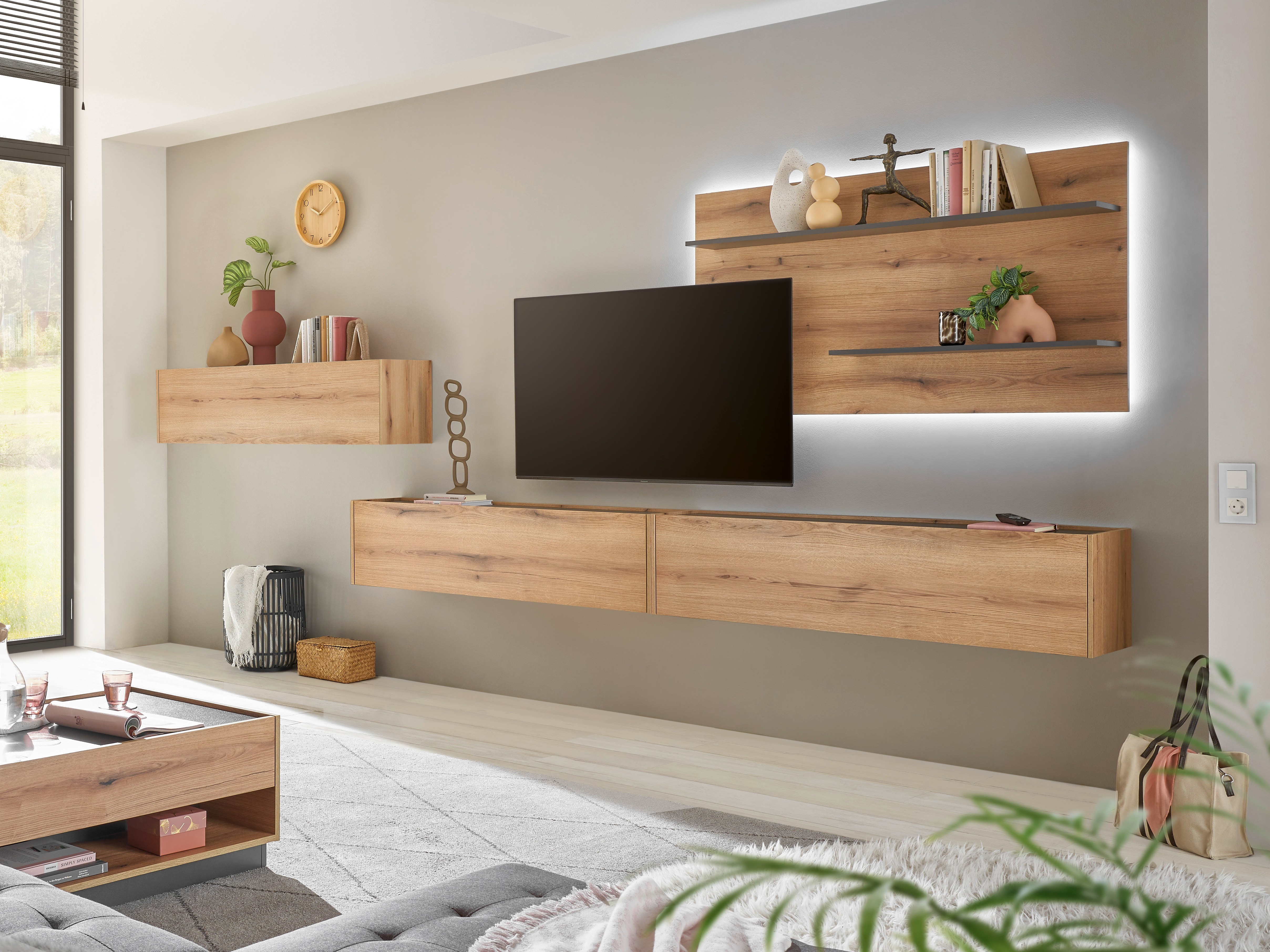 Living room set Elbsori 121 (Oak + Anthracite)