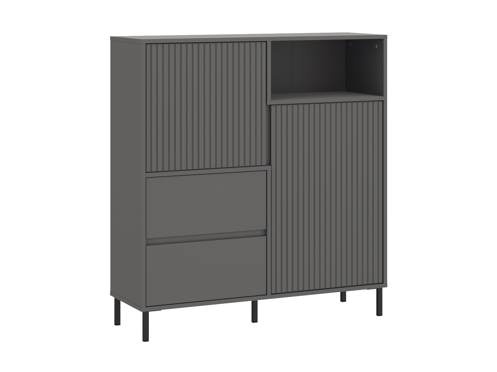 Σετ επίπλων σαλονιού Ruvrevi 105 (Ανθρακί)