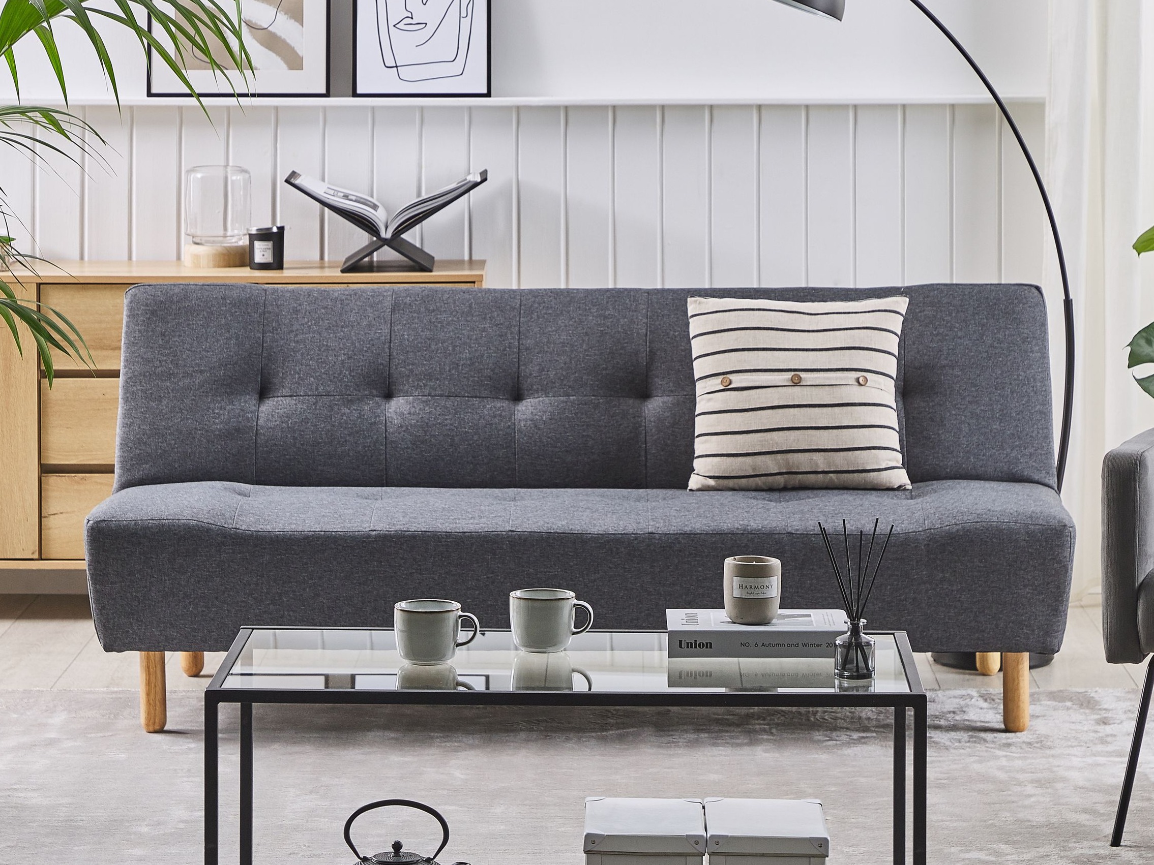 Καναπές-κρεβάτι Berwyn 1550 (Σκούρο γκρι)