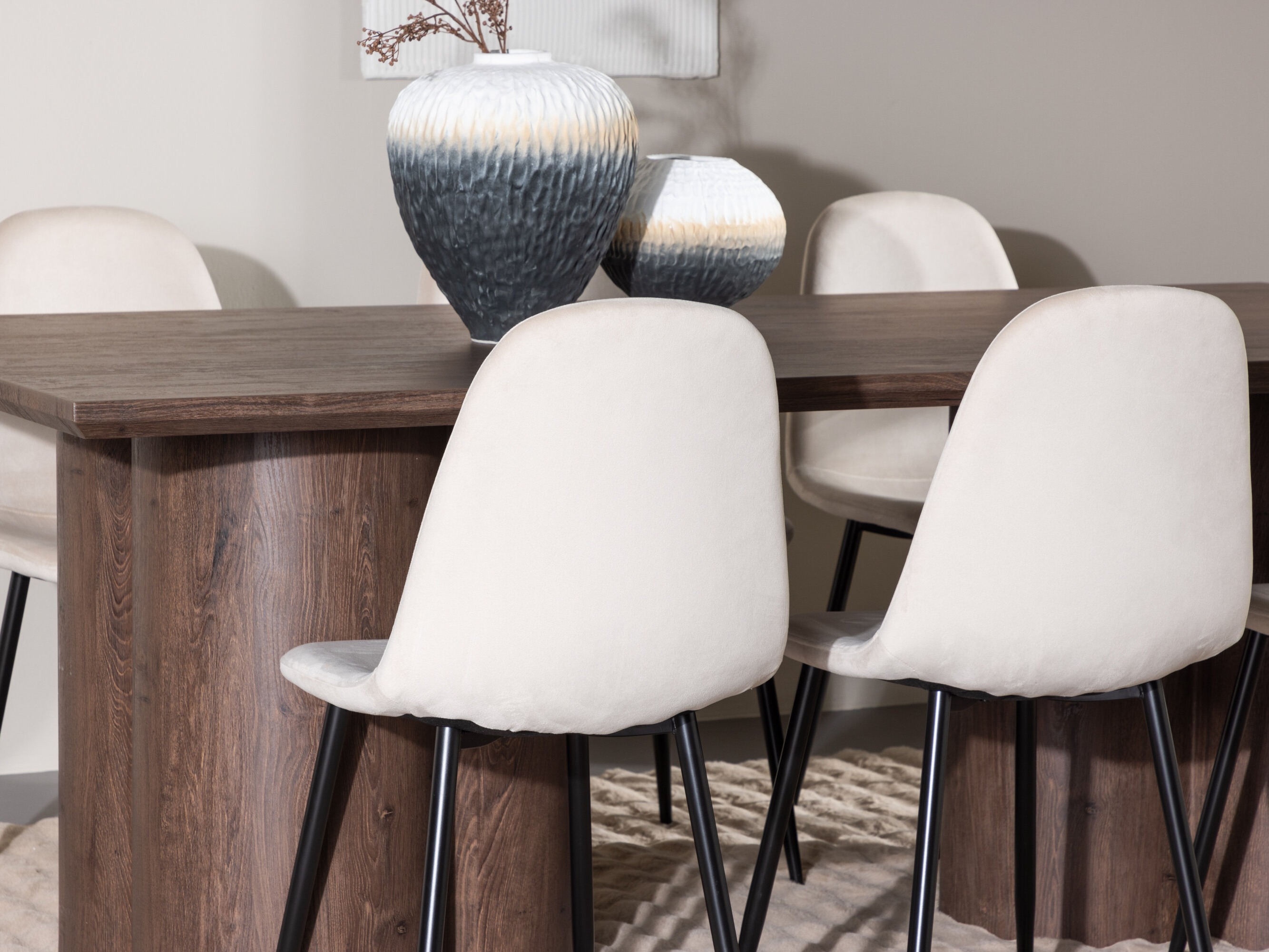 Σετ τραπεζαρίας Dallas 4959 (Μπεζ + Μαύρο)