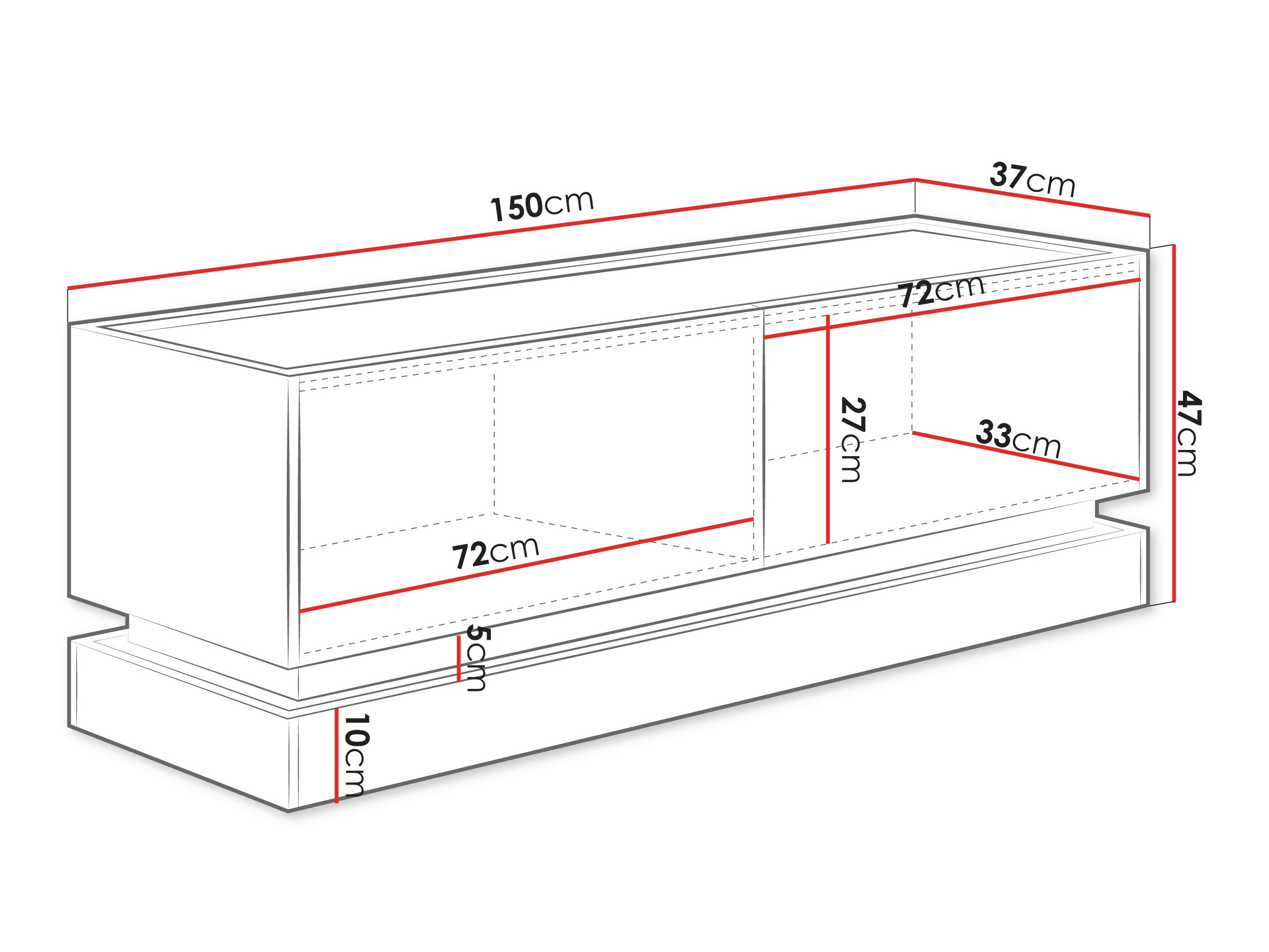 Έπιπλο τηλεόρασης Comfivo Tilia I (Μαύρο + Δρυς)