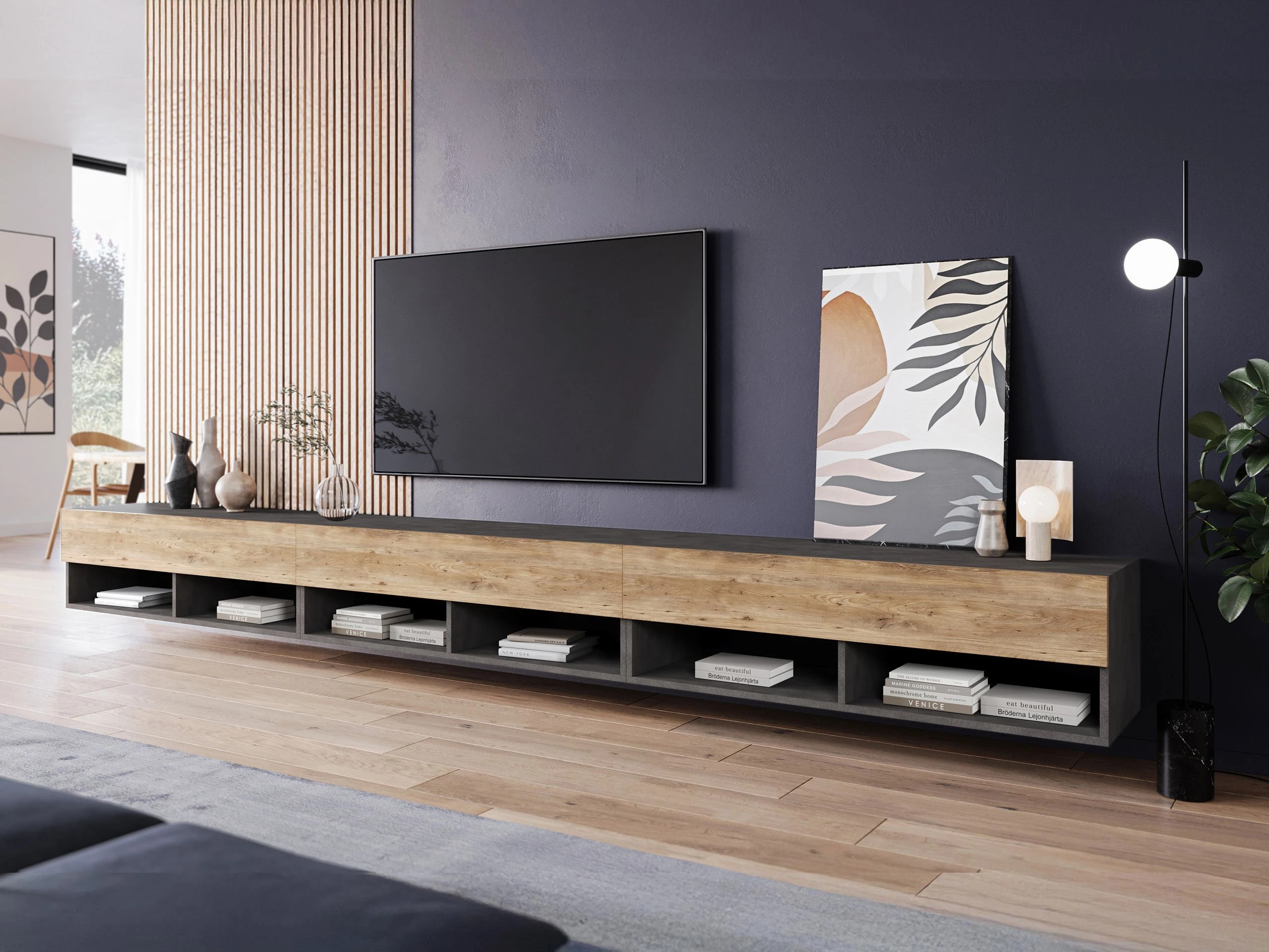 TV stand Sarasota 144 (Matera grey + Chestnut)
