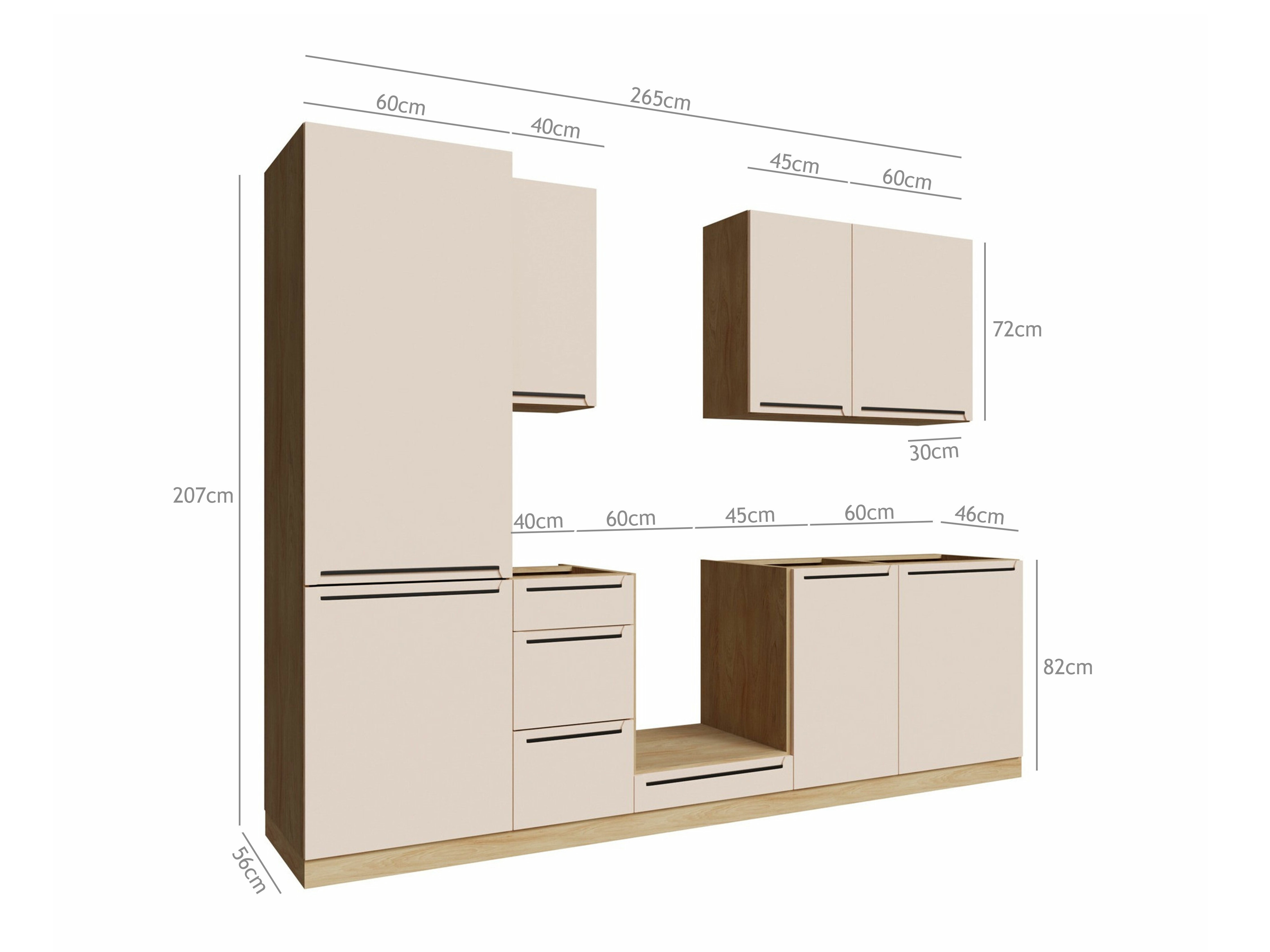 Modular kitchen set Riso Beige 169