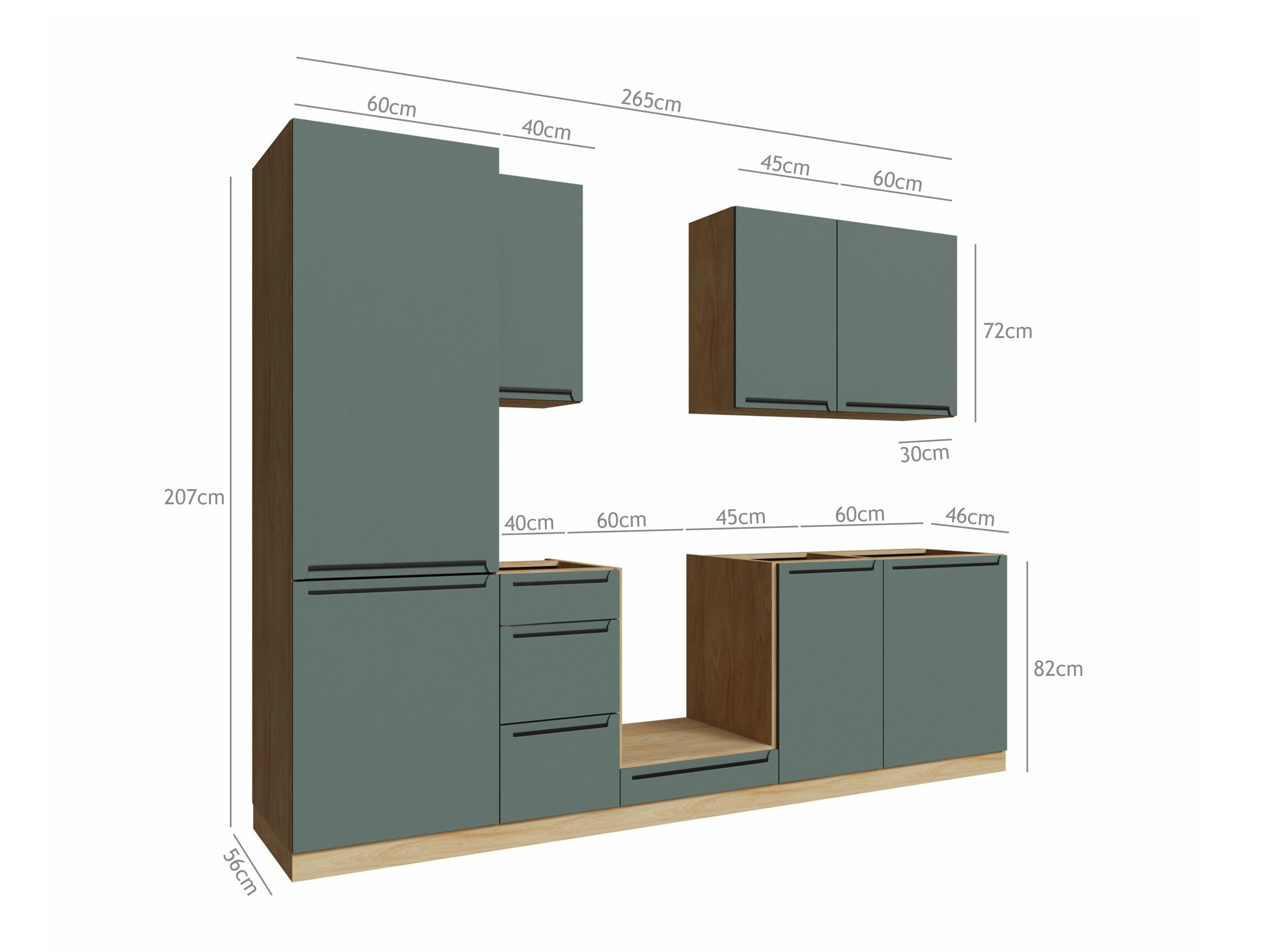 Modular kitchen set Riso Green 168