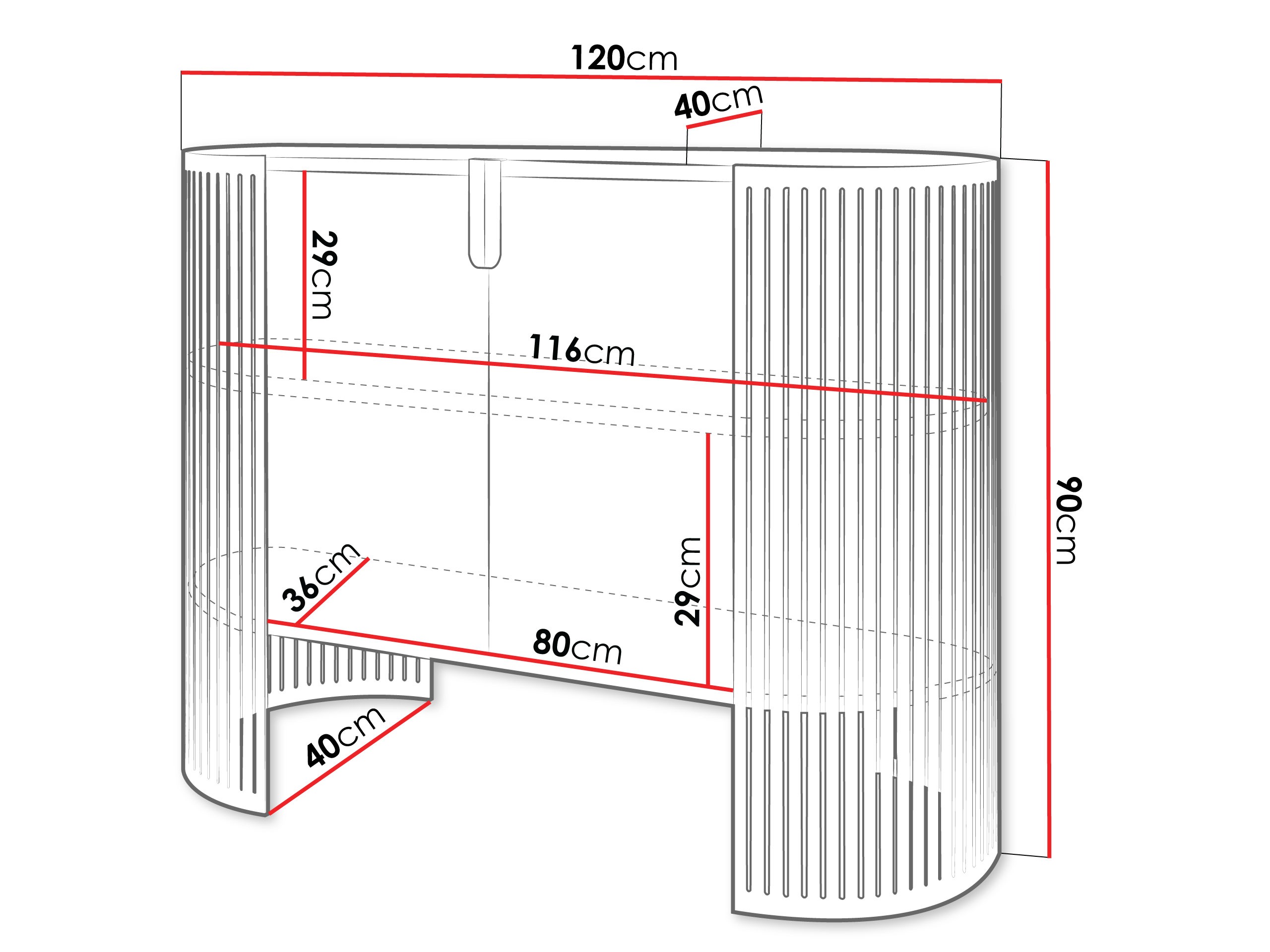 Μπουφέ Civer I (Ροζ + Άσπρο)