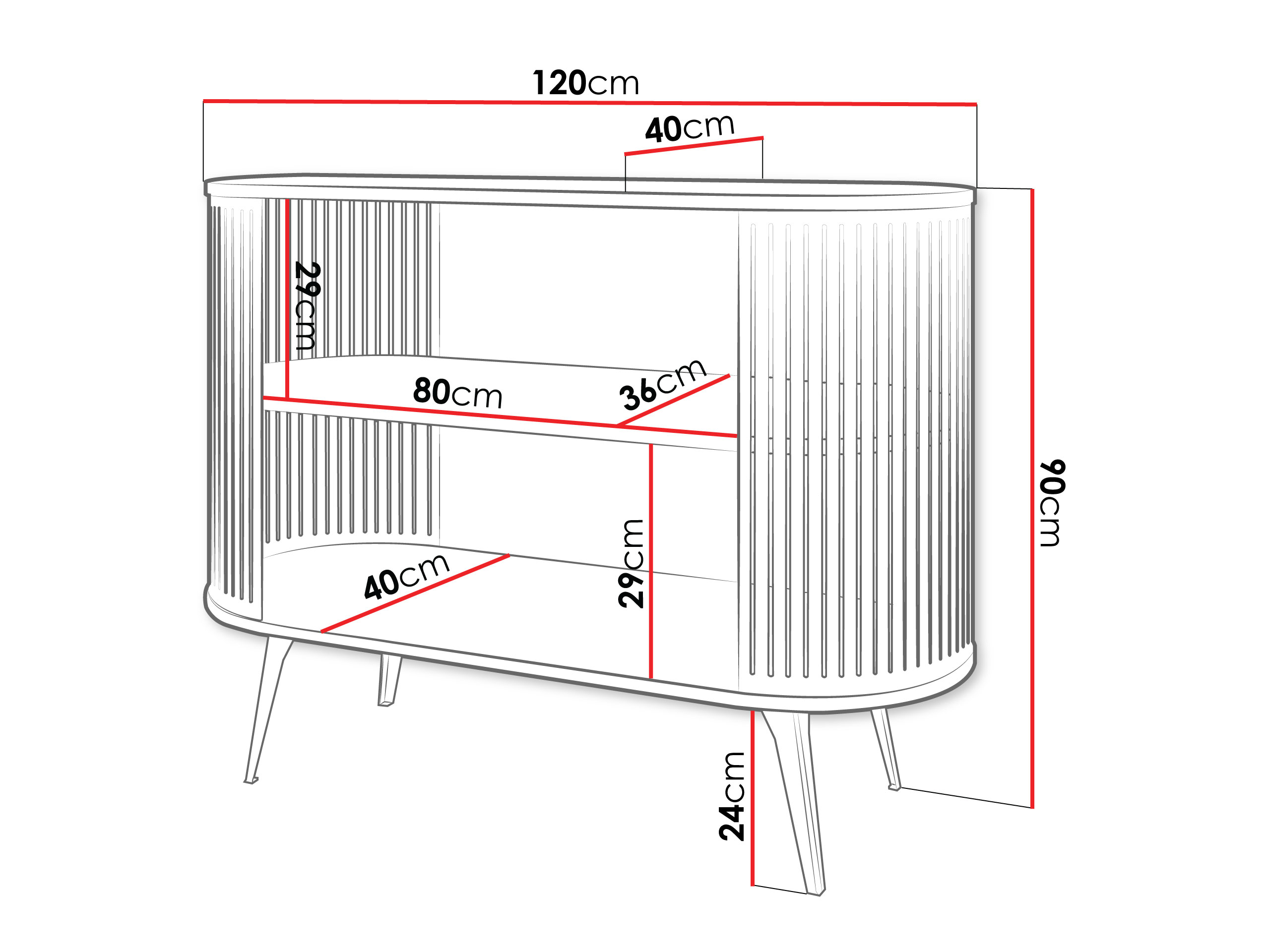 Βιβλιοθήκη Vitum I (Ροζ + Μαύρο)