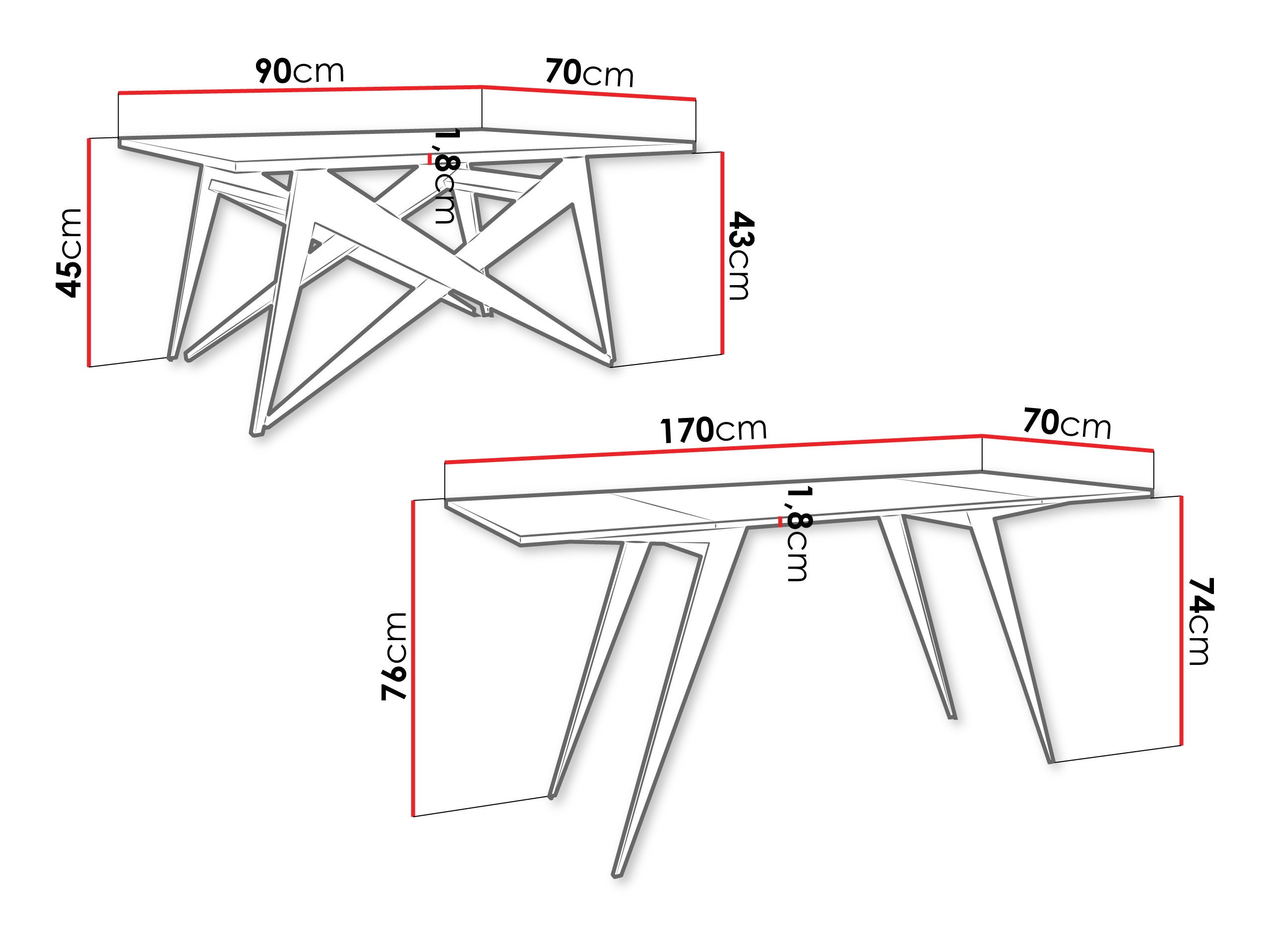Coffee table transformer Oswego 150 (Craft golden oak + Black)