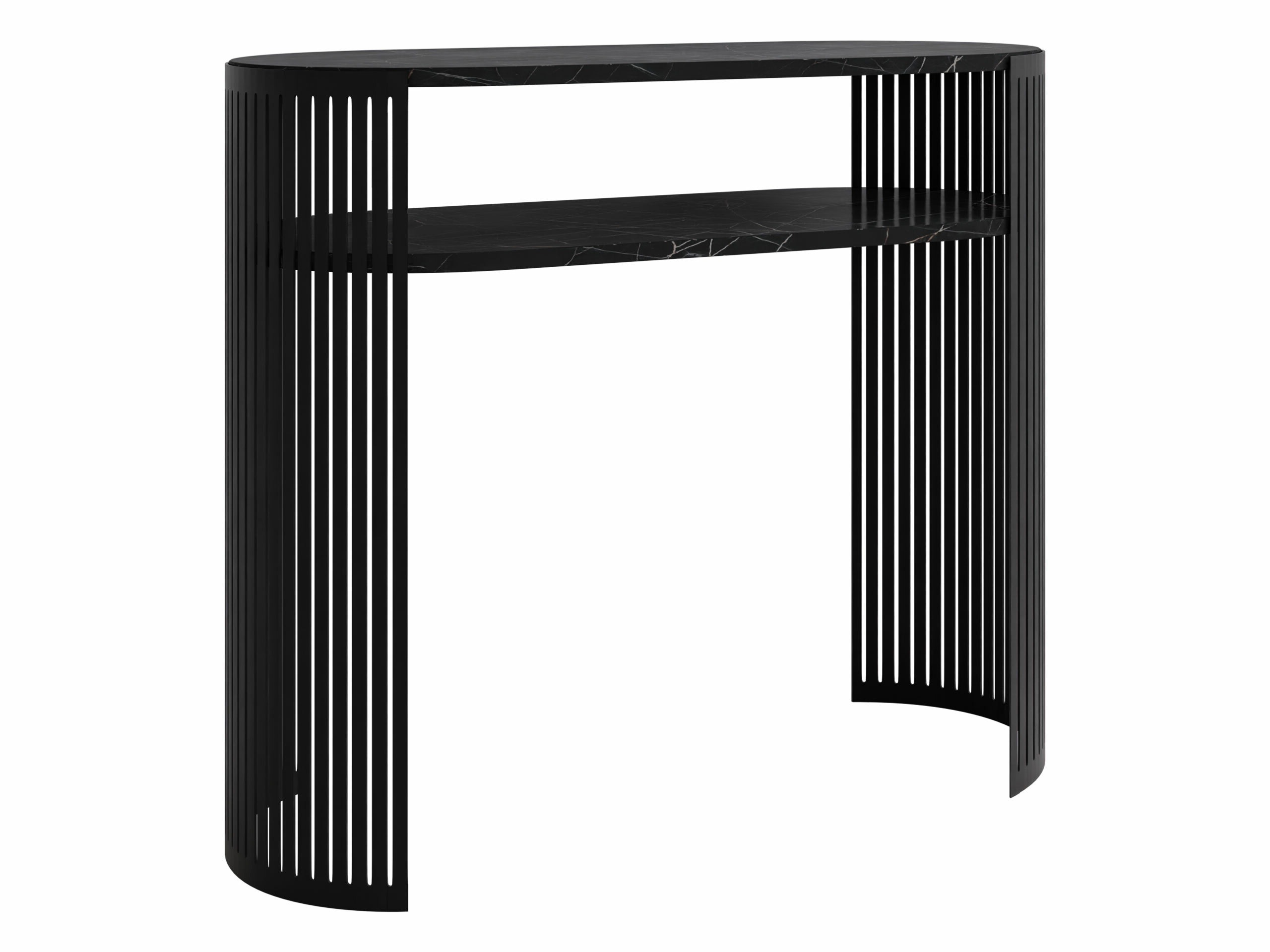 Console table Civer (Black + Black marble)
