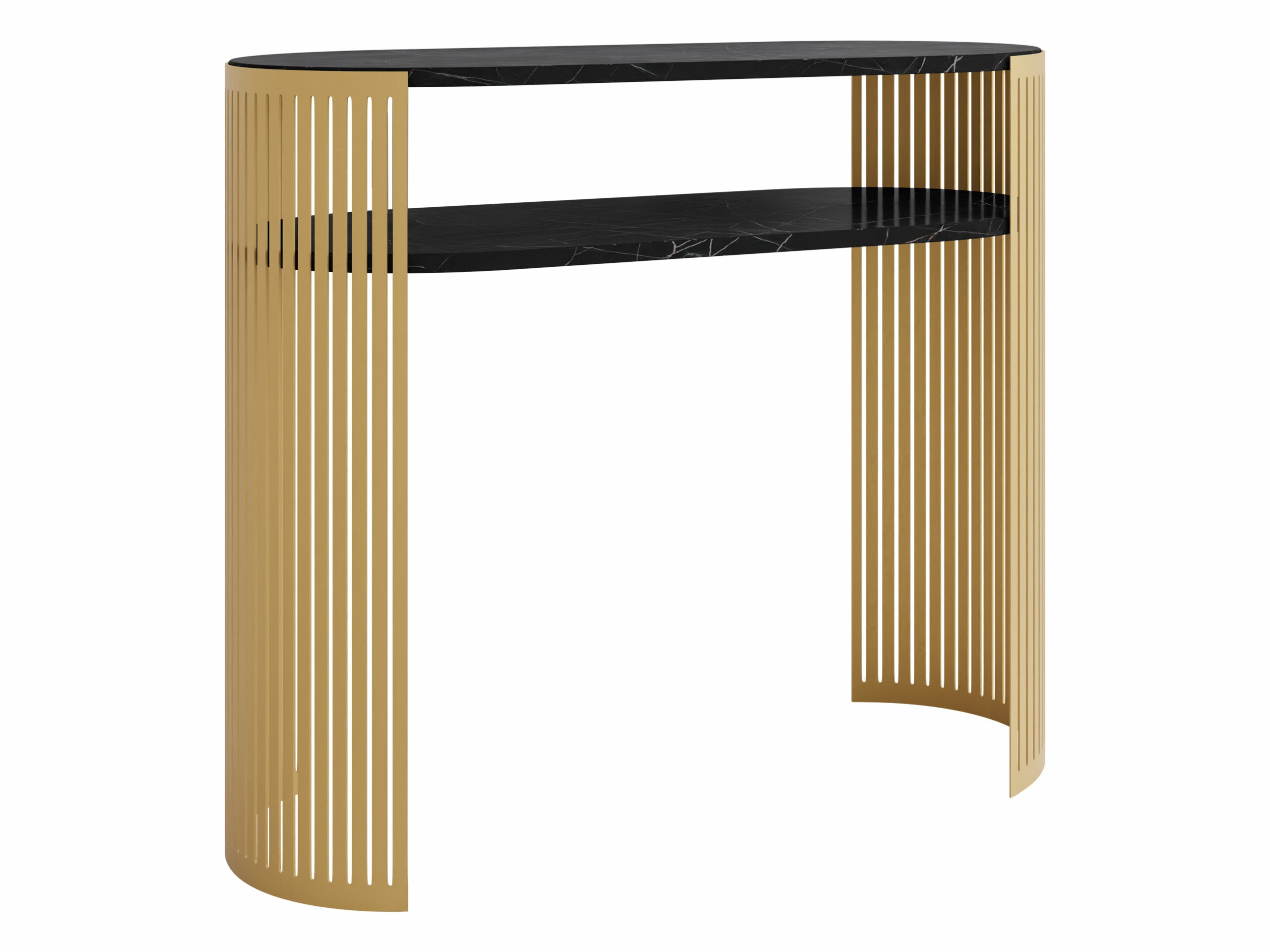 Console table Civer II (Golden + Black marble)