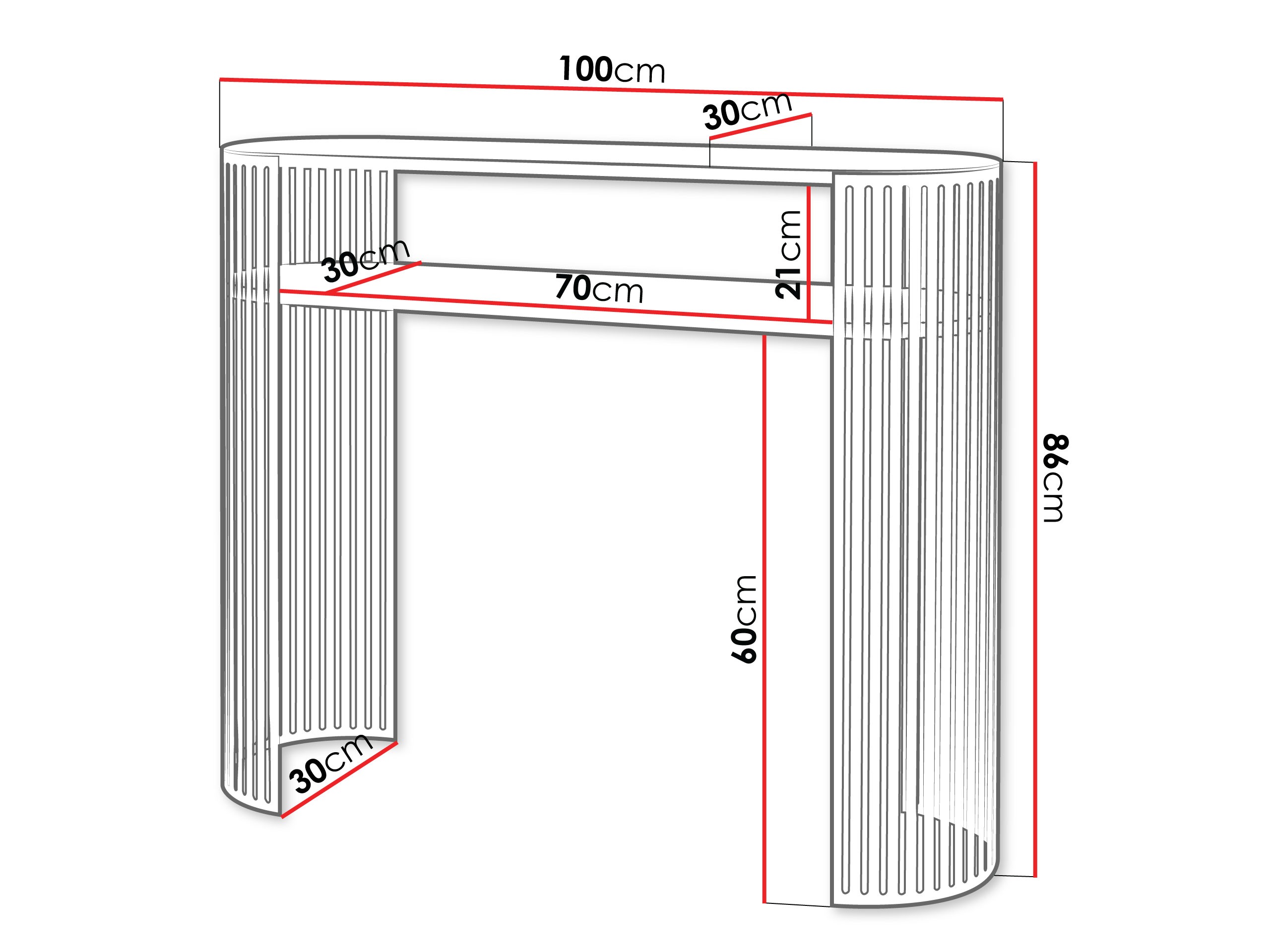 Κονσόλα Civer I (Ροζ + Μαύρο μάρμαρο)