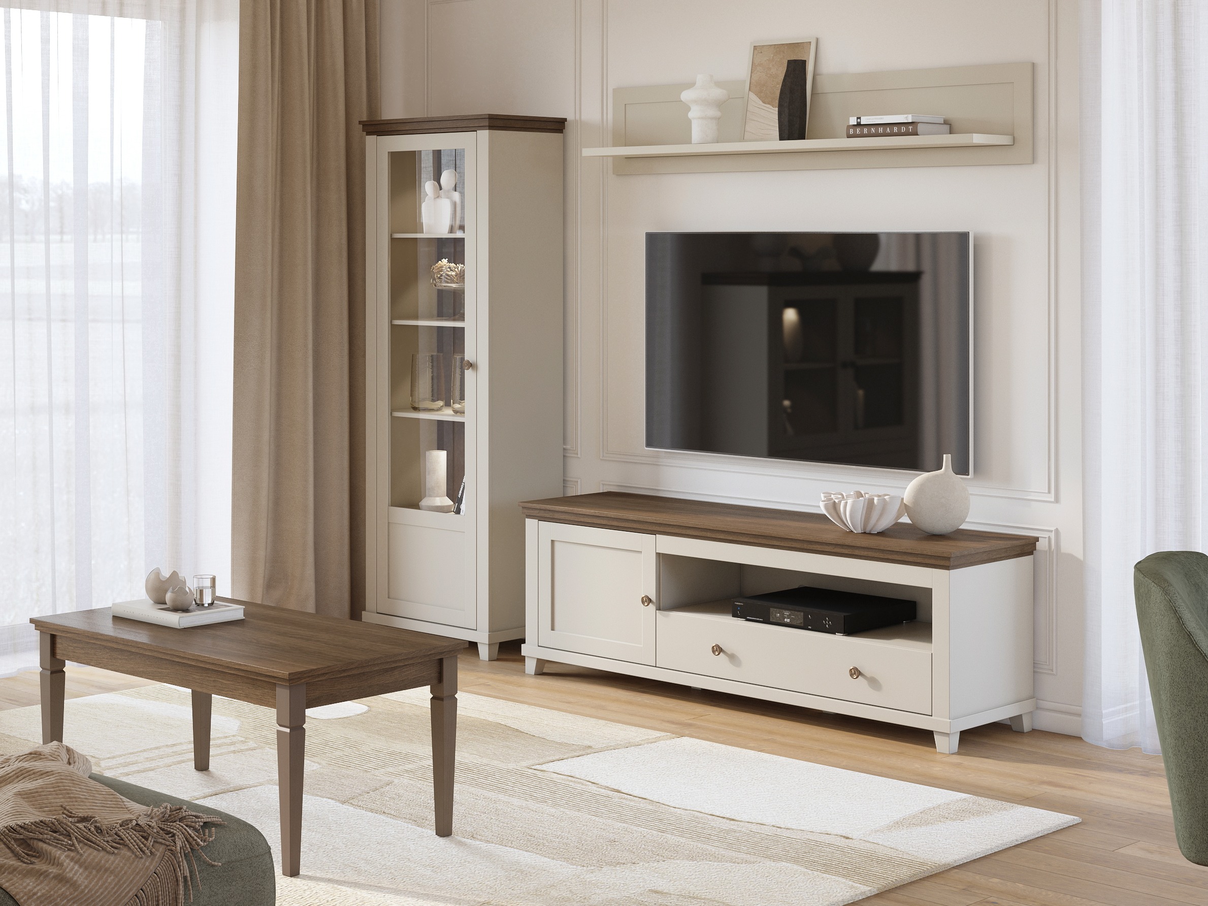 Βιβλιοθήκη Tolnue 101 (Ανοιχτό μπεζ + Δρυς)