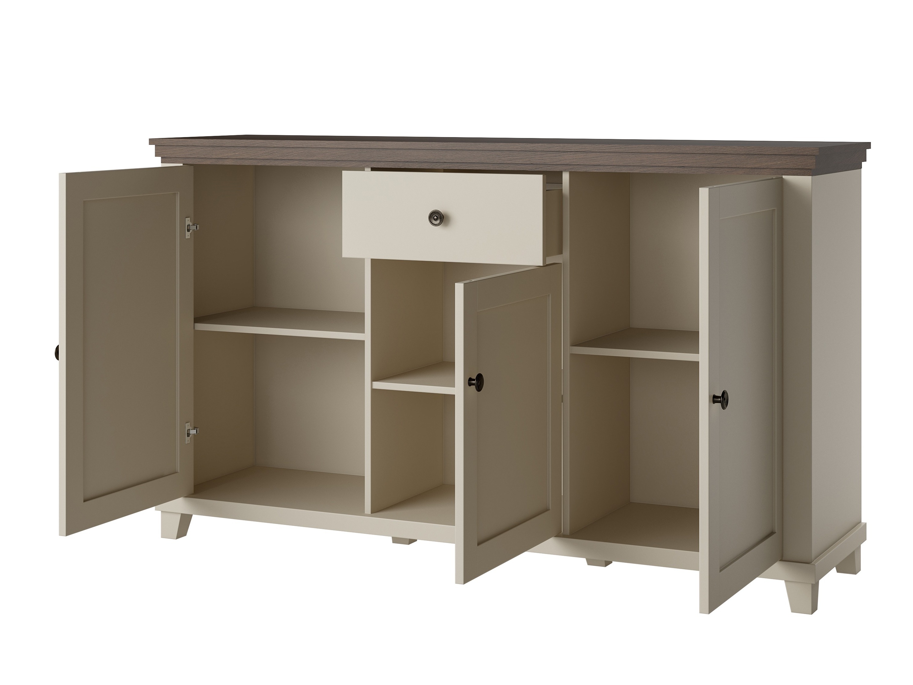 Chest of drawers Tolnue 106 (Light beige + Oak)
