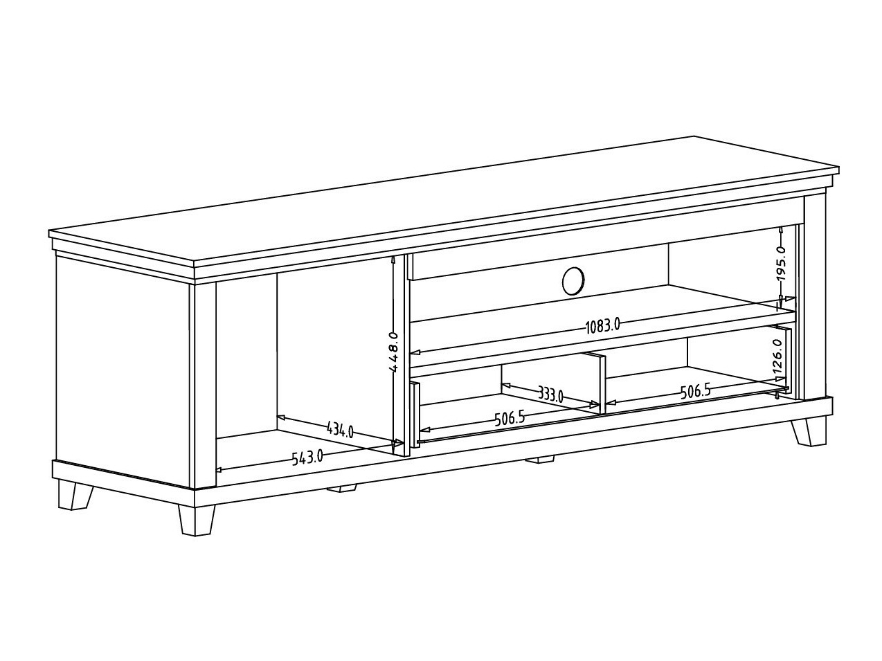 Έπιπλο τηλεόρασης Tolnue 104 (Ανοιχτό μπεζ + Δρυς)