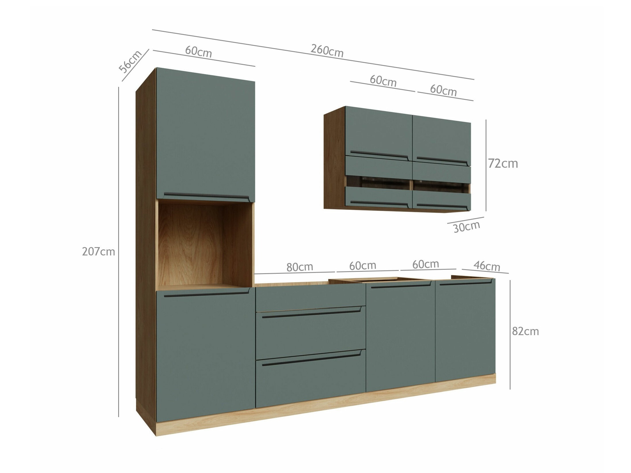 Modular kitchen set Riso Green 170