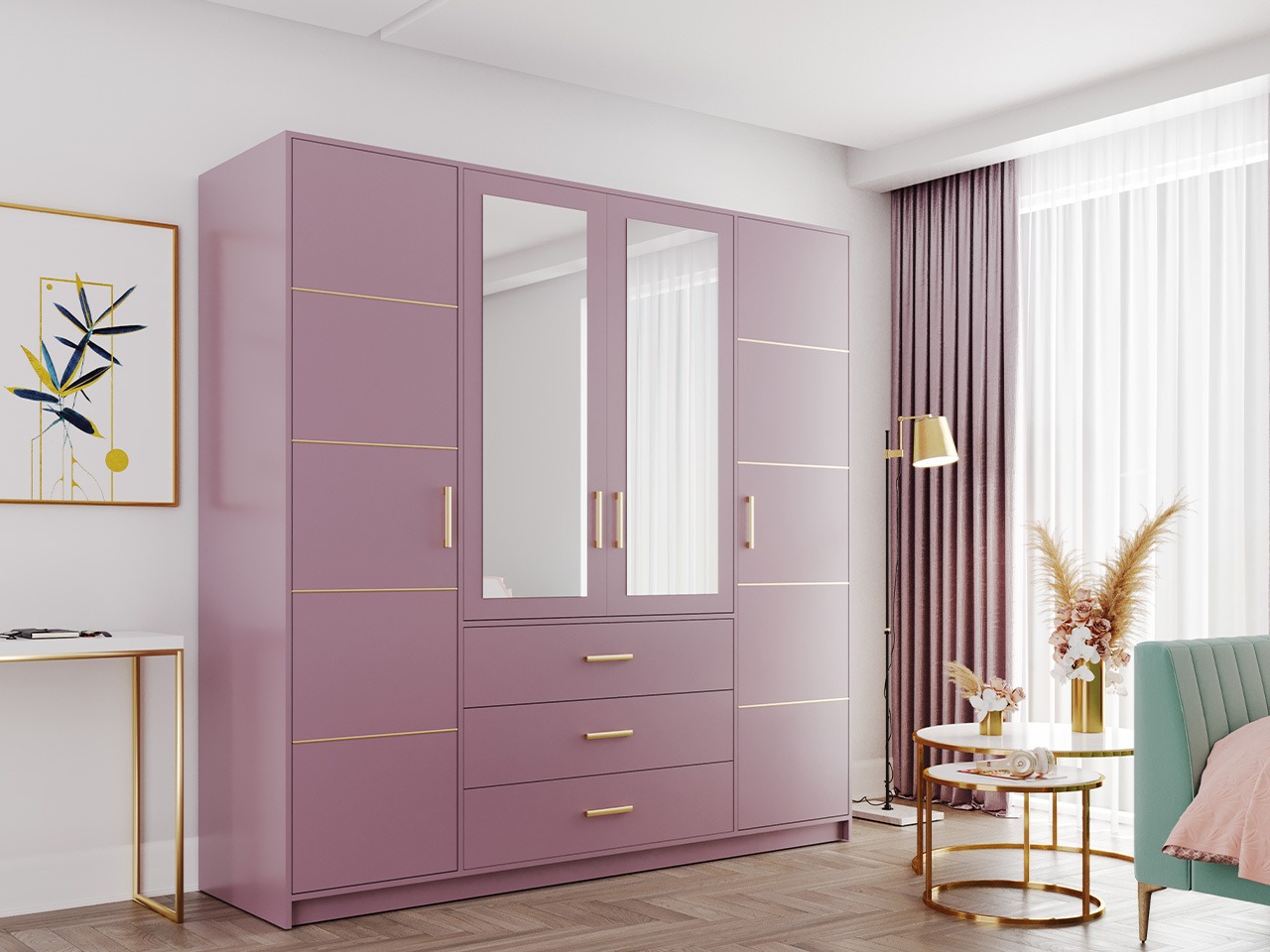Wardrobe Rosa I (Purple)