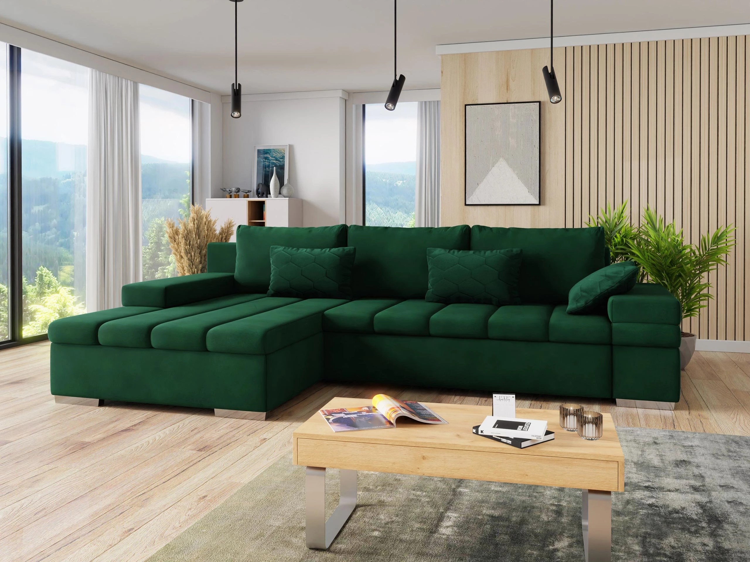 Γωνιακός Καναπές Comfivo Olivetum II (Uttario Velvet 2951 + Magic Velvet Pik 2225)