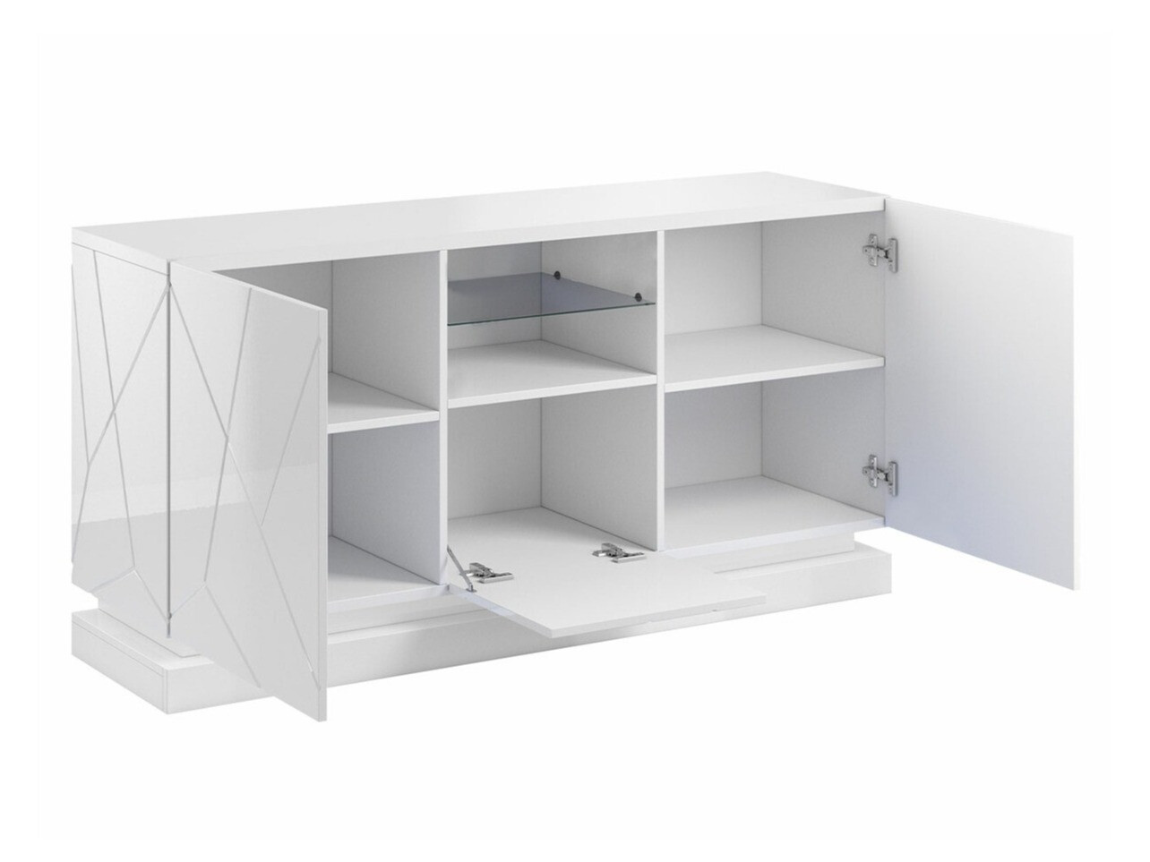 Sideboard Linar (Black + Glossy black)