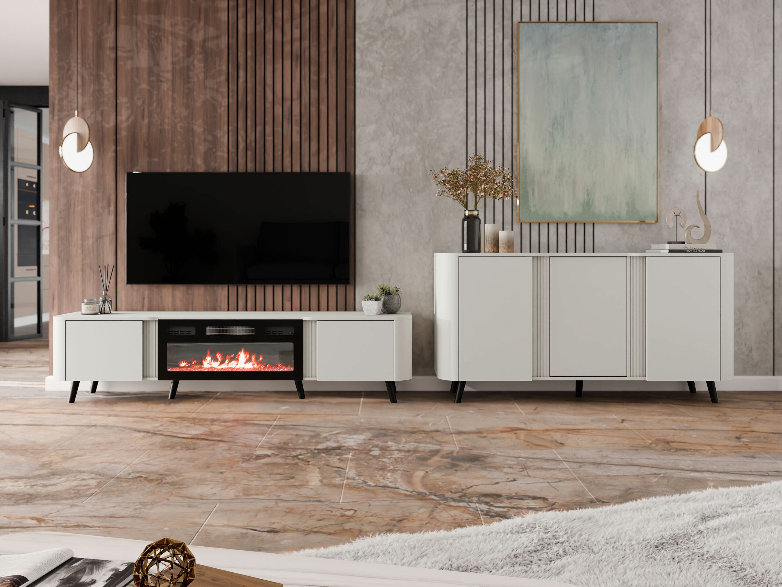 Σετ επίπλων σαλονιού Modus (Κασμίρι + Μαύρο)