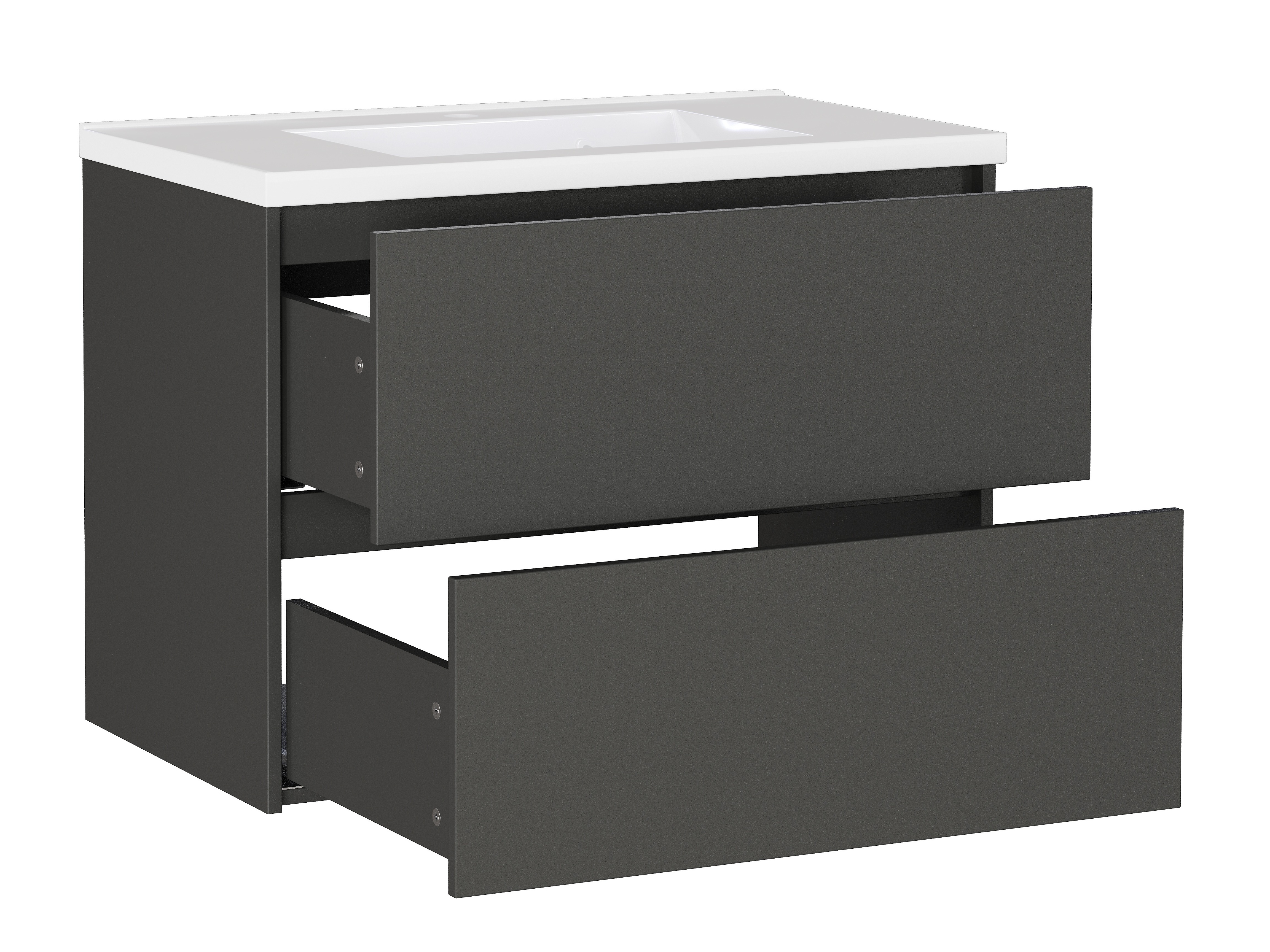 Επιτοίχιο ντουλάπι μπάνιου με υποδοχή νιπτήρα Sacramento 523 (Γραφίτης)