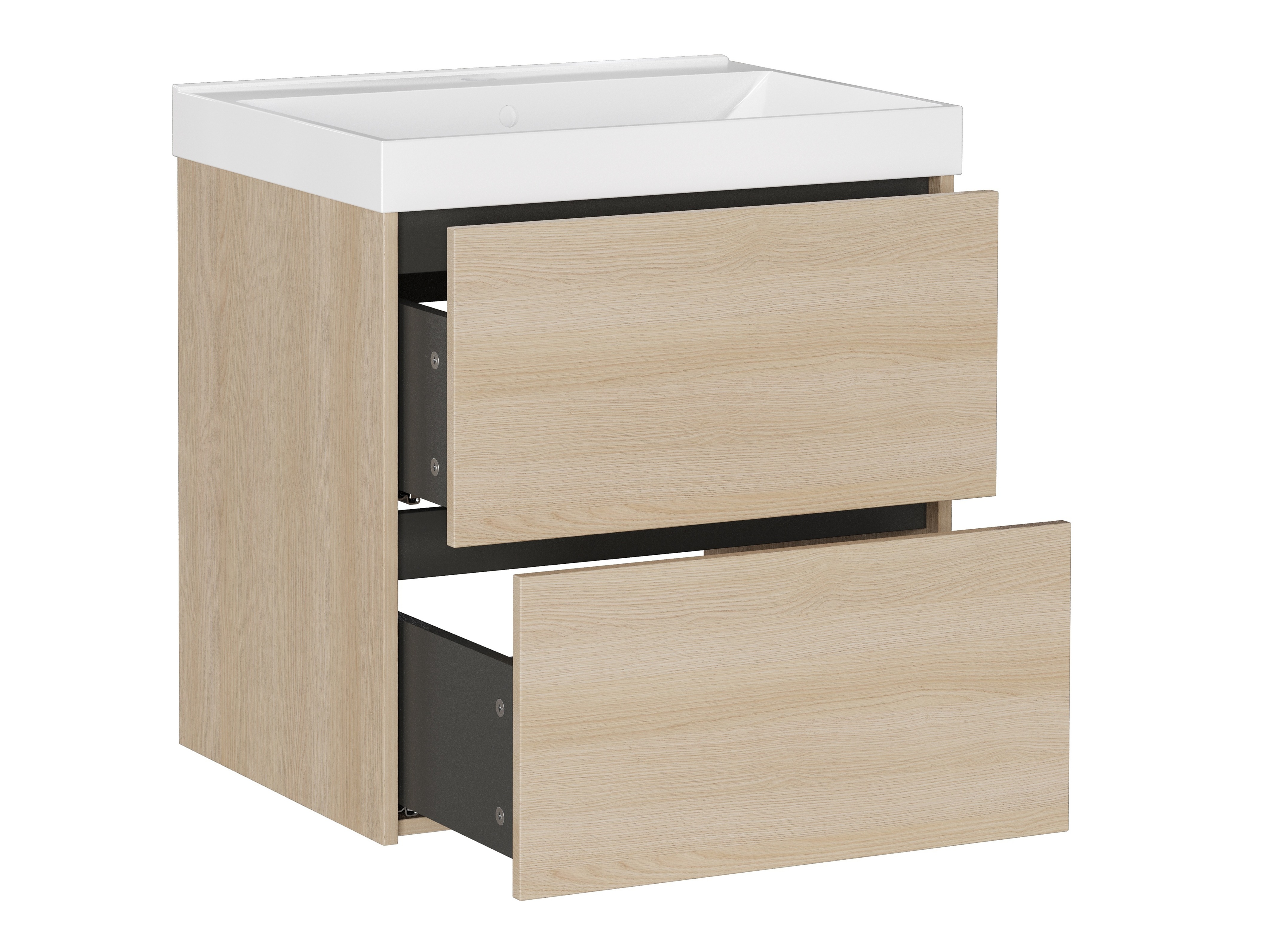 Επιτοίχιο ντουλάπι μπάνιου με υποδοχή νιπτήρα Sacramento 524 (Δρυς)