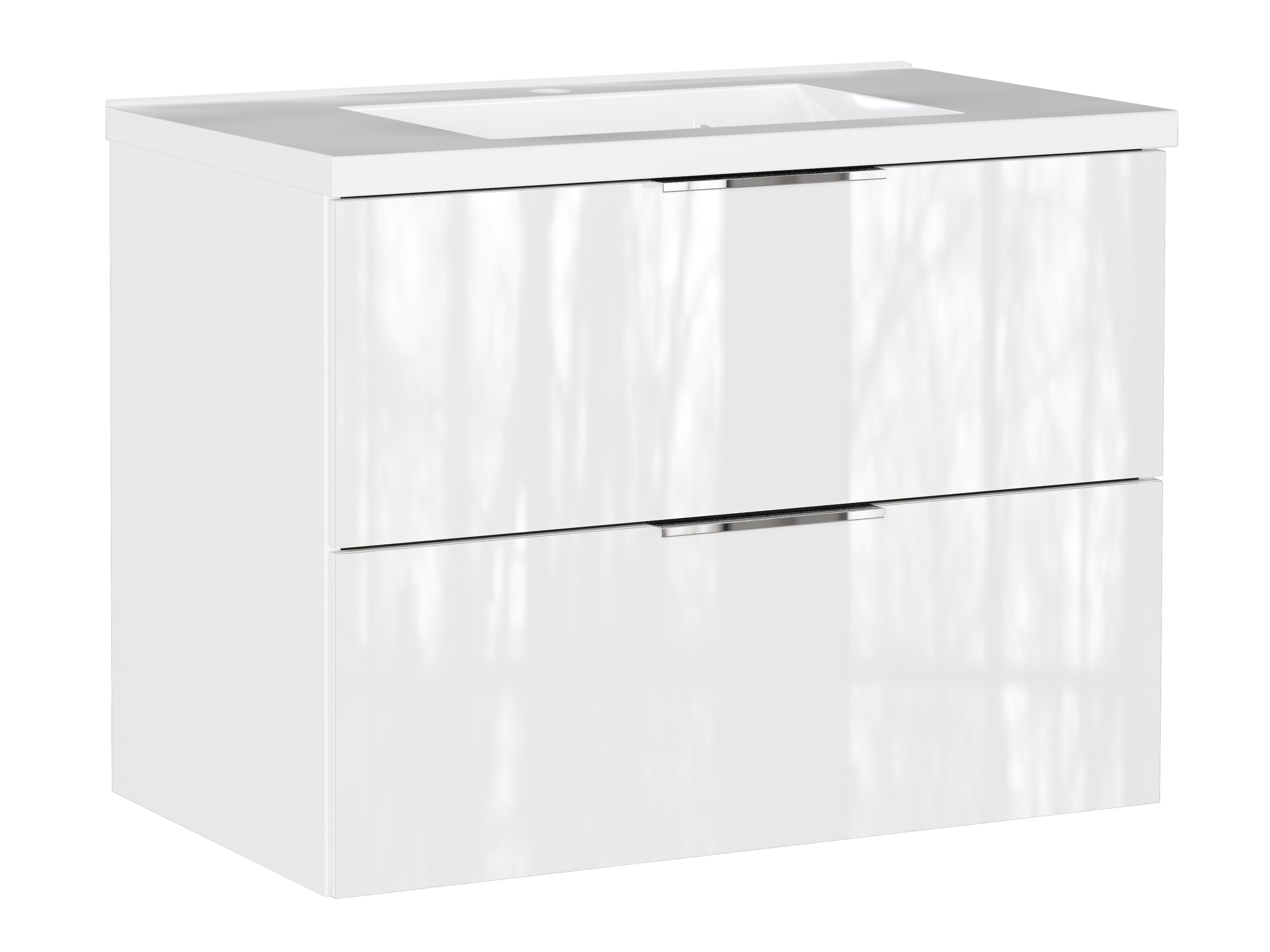 Επιτοίχιο ντουλάπι μπάνιου με υποδοχή νιπτήρα Sacramento 526 (Γυαλιστερό λευκό)