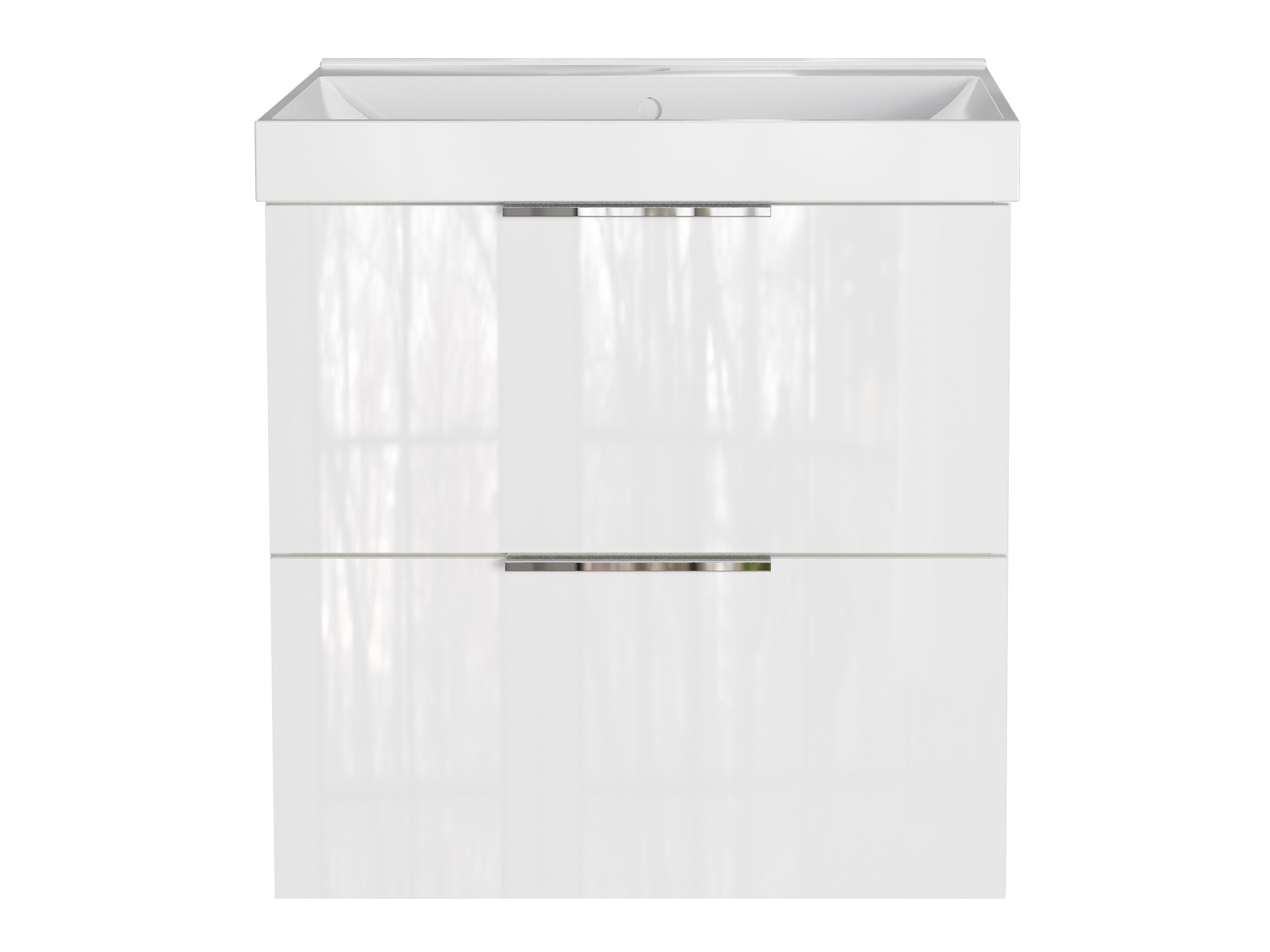 Επιτοίχιο ντουλάπι μπάνιου με υποδοχή νιπτήρα Sacramento 527 (Γυαλιστερό λευκό)