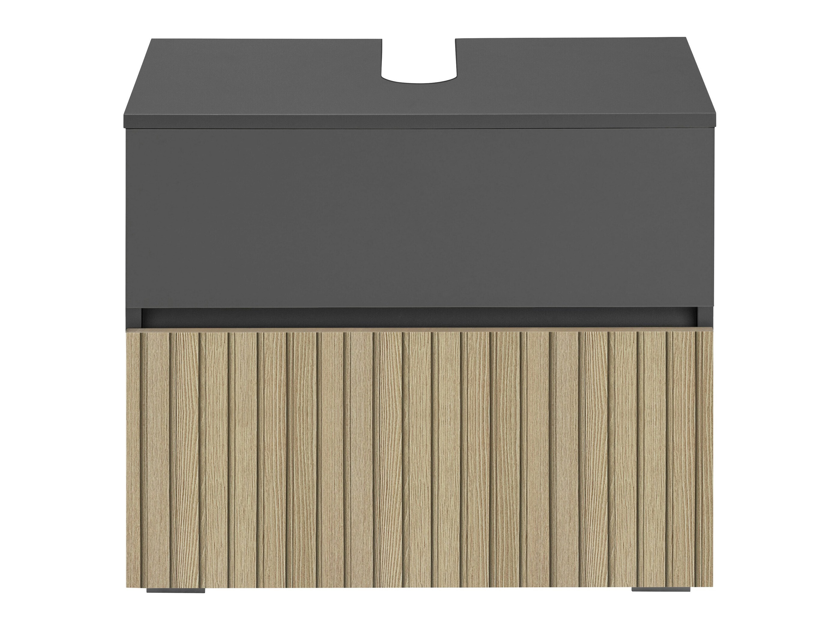 Όρθιο ντουλάπι νιπτήρα μπάνιου Soncamu 110 (Ανθρακί + Ελαφριά δρυς)