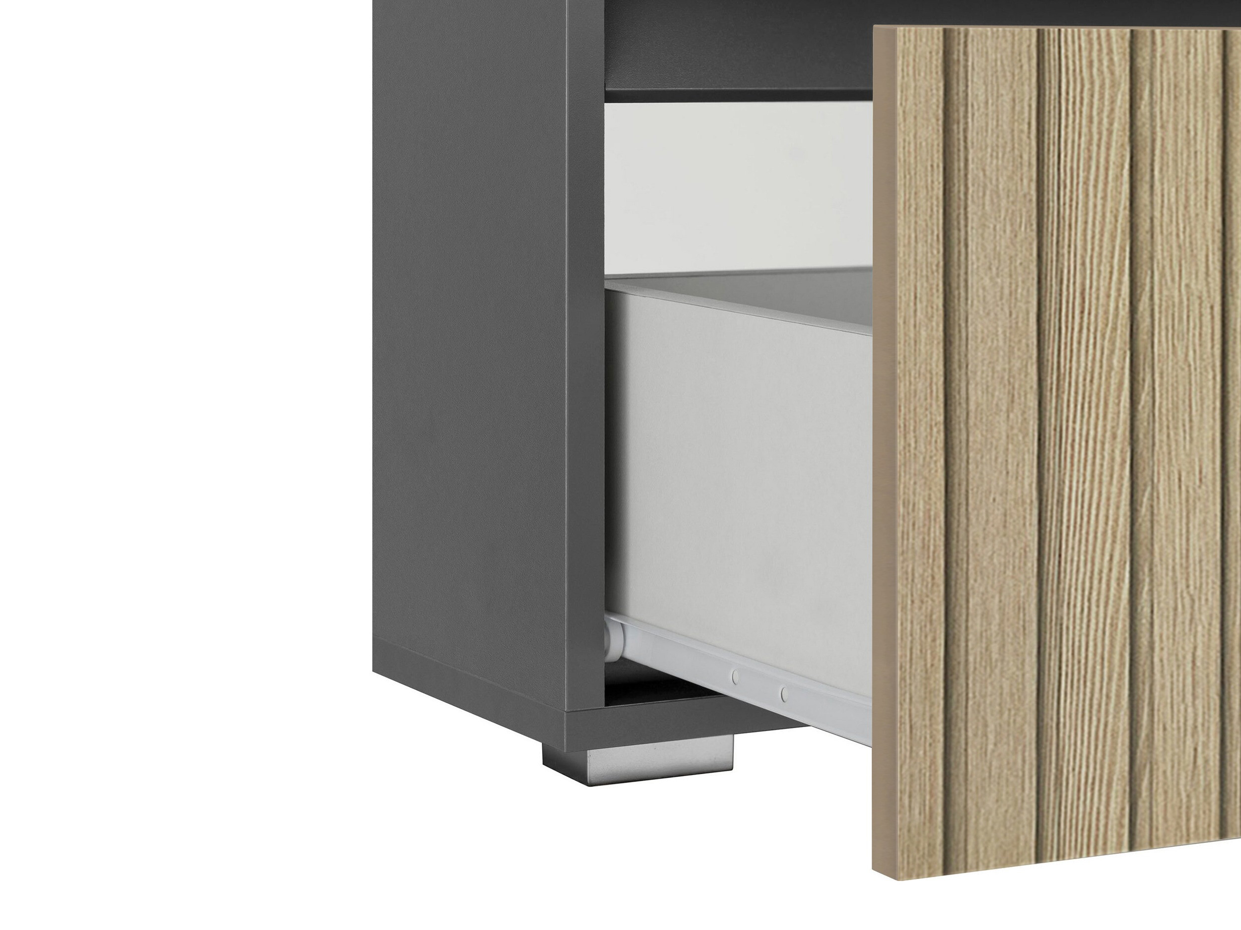 Όρθιο ντουλάπι νιπτήρα μπάνιου Soncamu 110 (Ανθρακί + Ελαφριά δρυς)