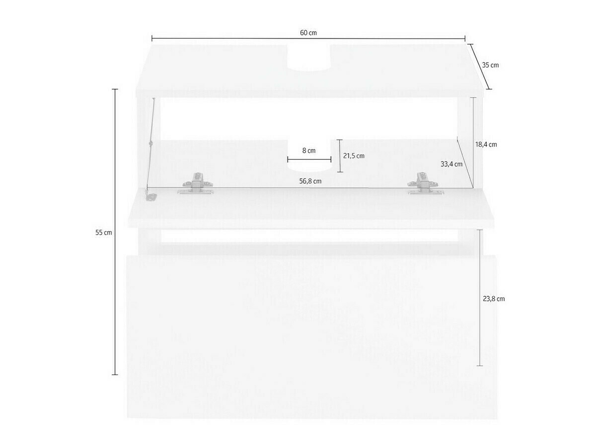 Όρθιο ντουλάπι νιπτήρα μπάνιου Soncamu 110 (Ανθρακί + Ελαφριά δρυς)