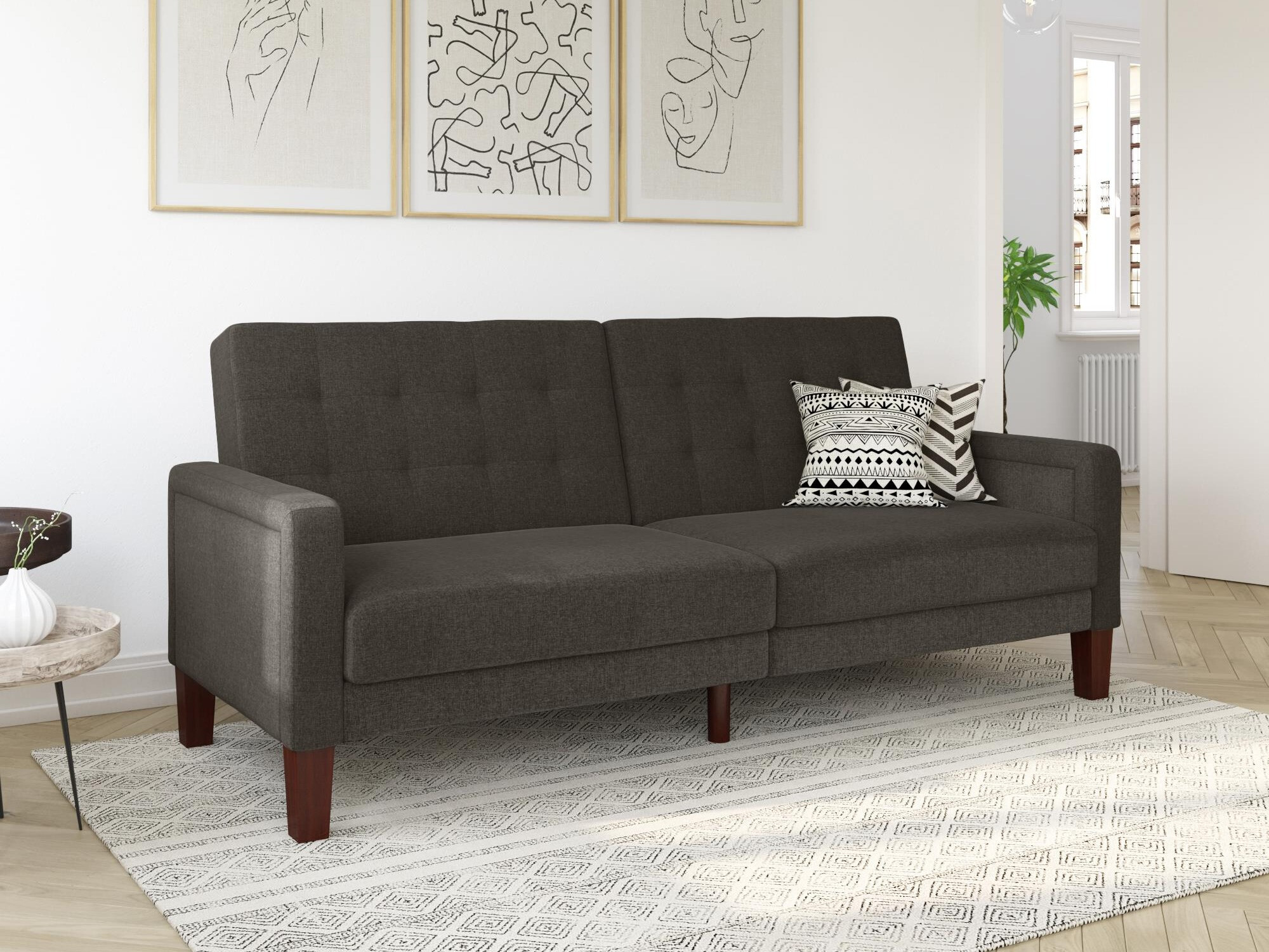 Sofa bed Tulsa 128 (Dark grey)