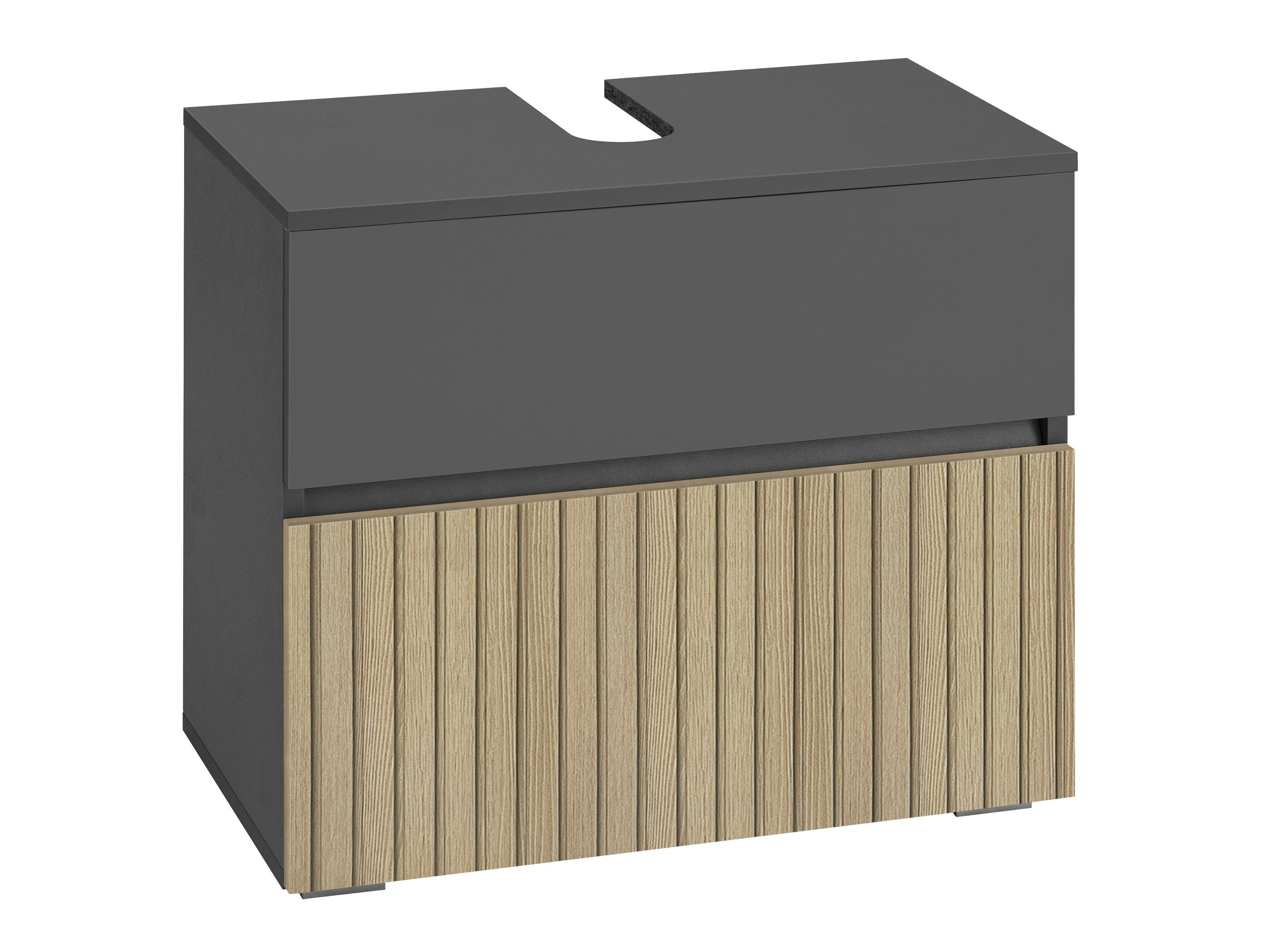 Standing bathroom cabinet for washbasin Soncamu 110 (Anthracite + Light oak)