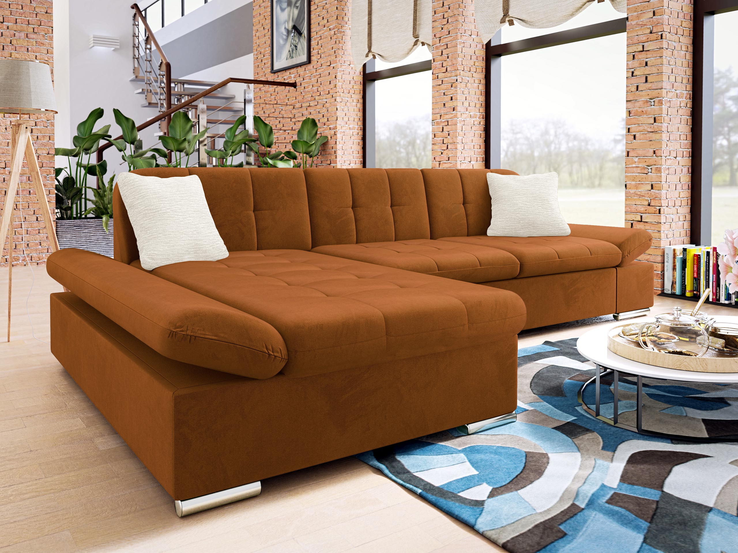 Corner sofa Comfivo Serenitas (Piano 21 + Mokka 03)