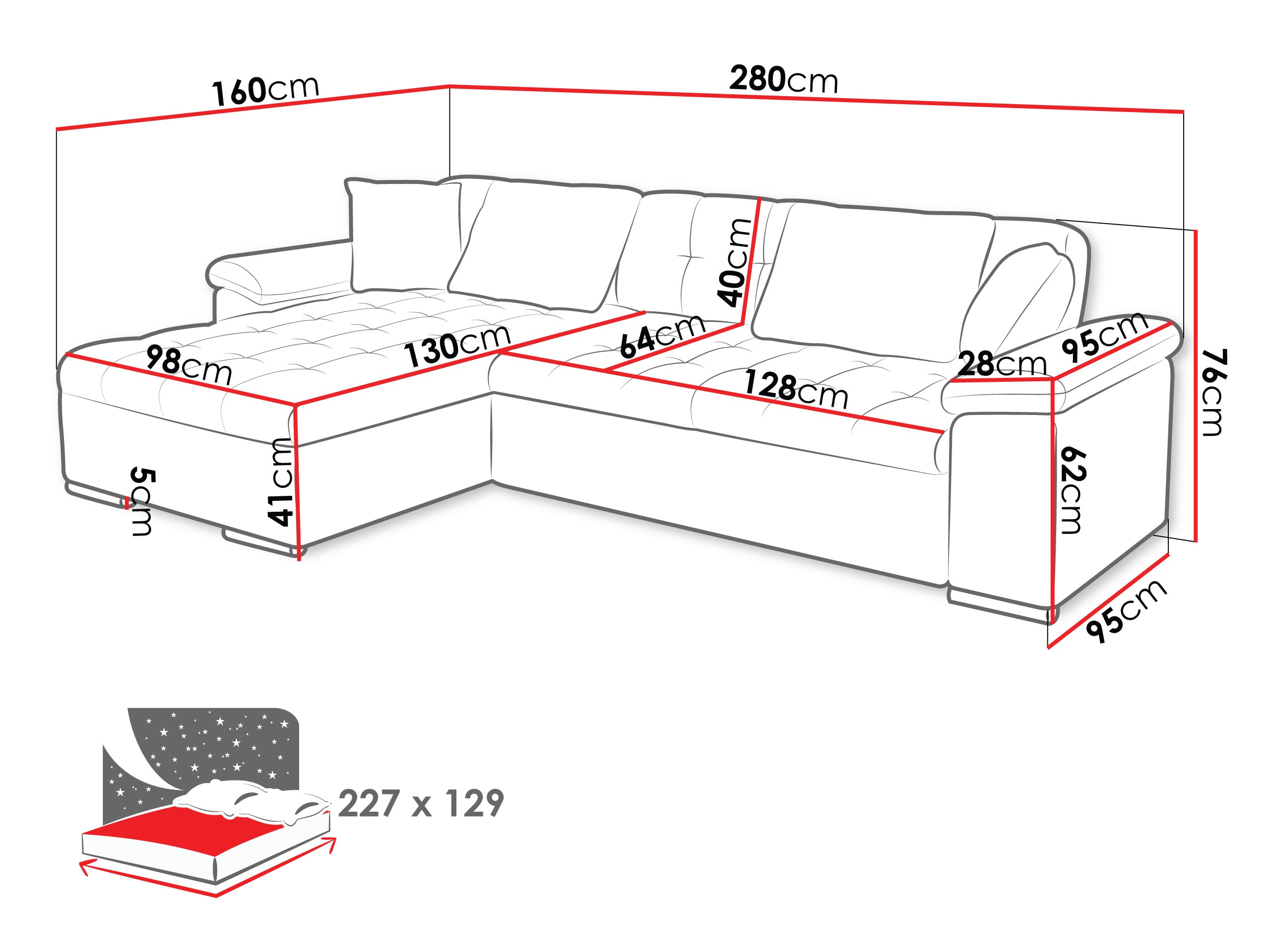 Corner sofa Comfivo Mica II (Zoya 01)