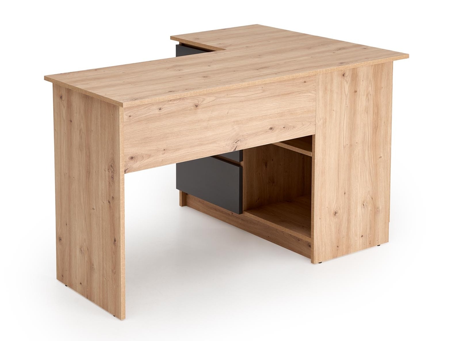 Γωνιακό γραφείο Houston 1950 (Γραφίτης + Artisan βελανιδιά)